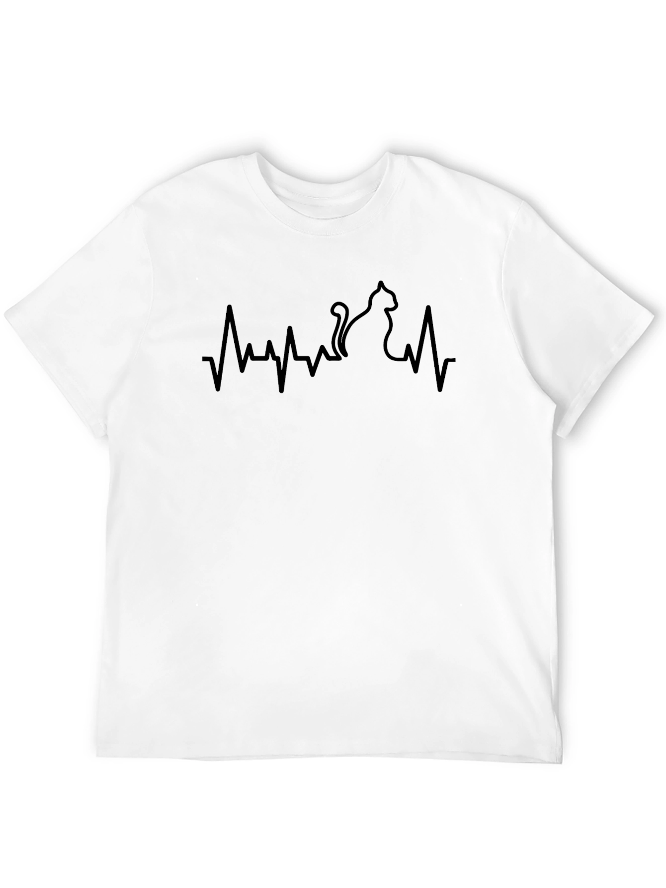 Black Cat Heartbeat T-Shirt - Relaxed Fit, Soft Cotton view 12