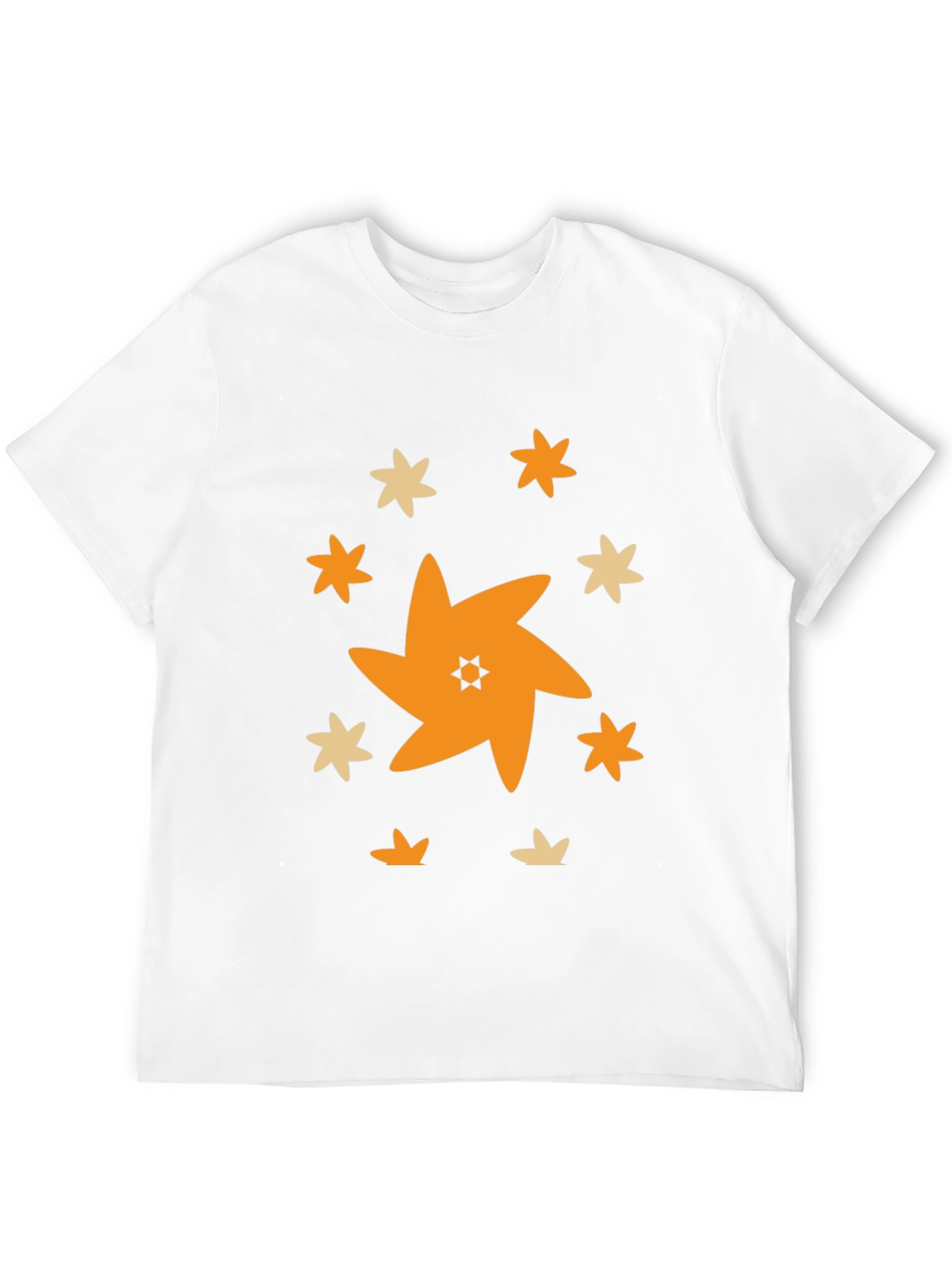 Black Star Pattern Black T-Shirt view 12