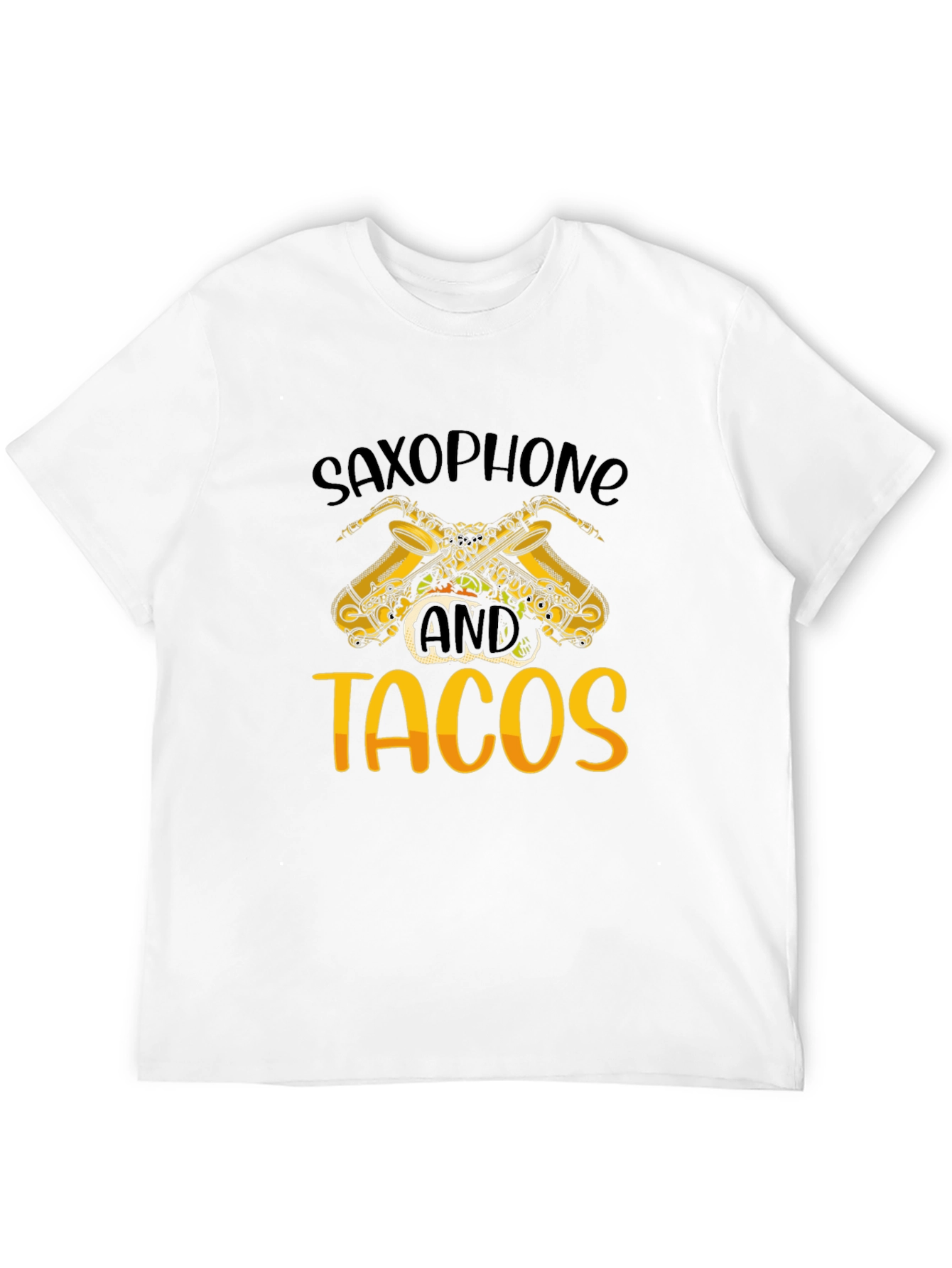 Black Saxophone and Tacos Graphic T-Shirt view 12