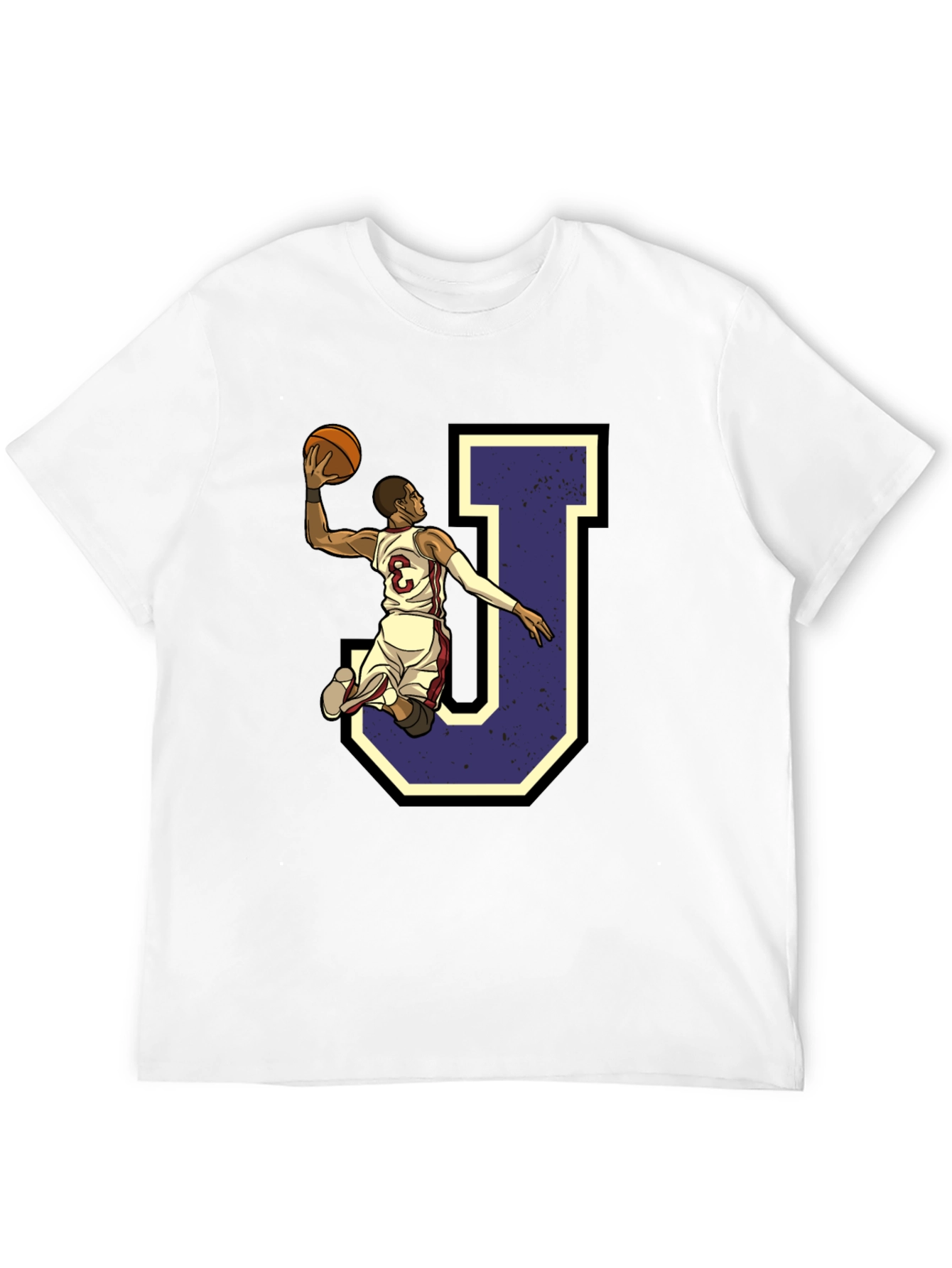 Black Basketball Player 'J' Graphic Tee view 12