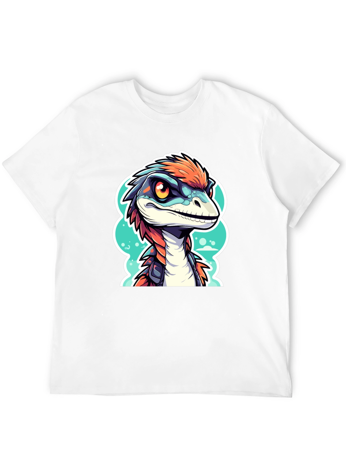 Black Dino Raptor Graphic Tee - Cool Cartoon Animal Shirt view 12