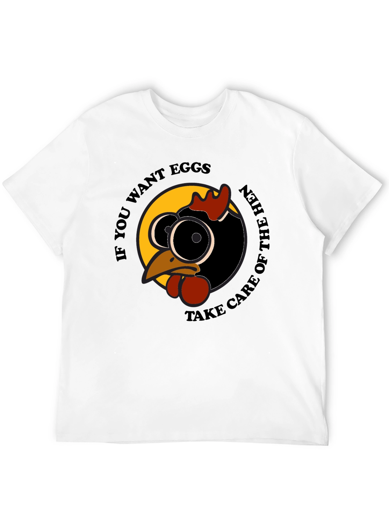 Black Funny Hen T-Shirt - If You Want Eggs Humor Tee view 12