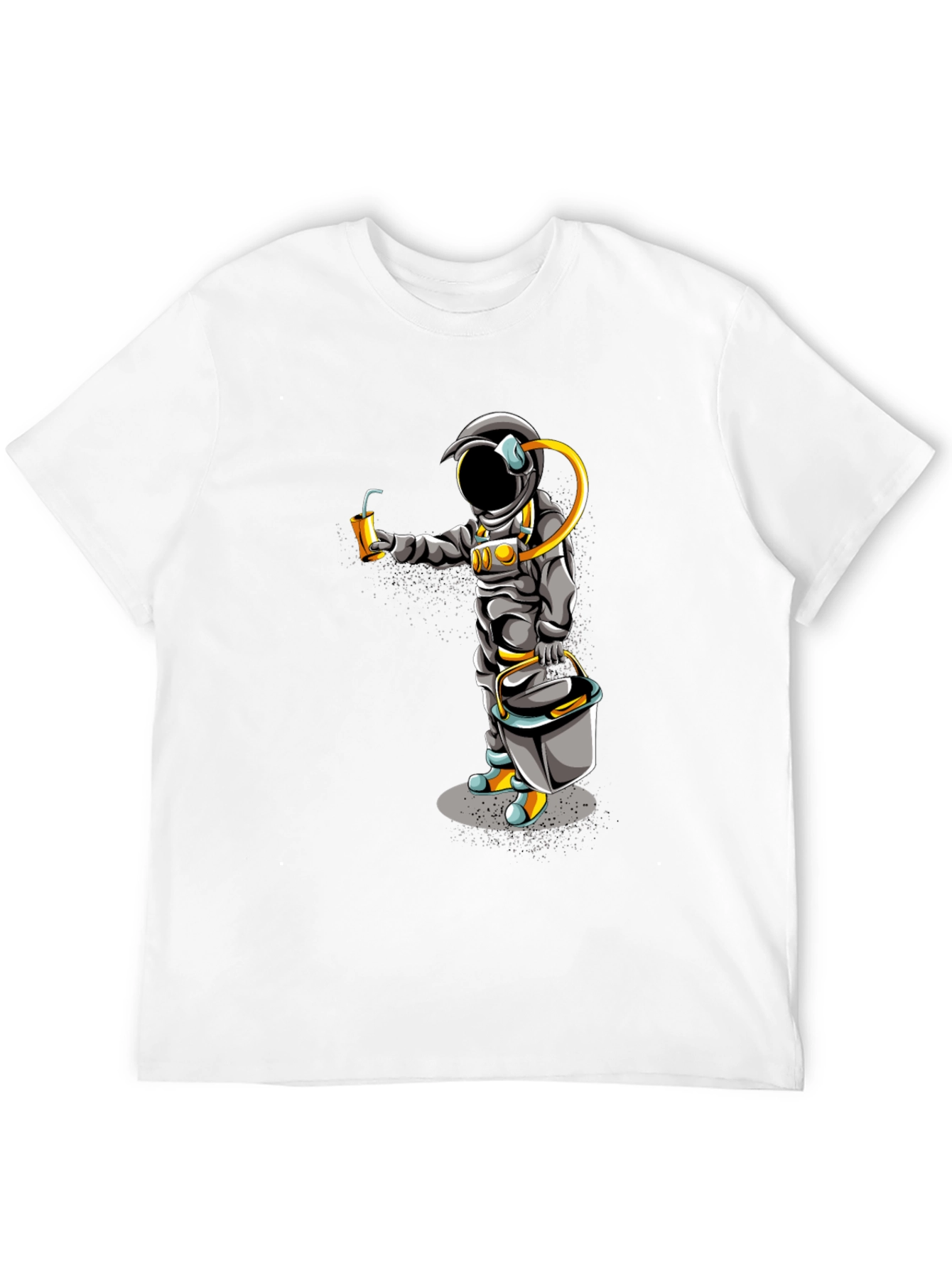 Black Astronaut Graphic T-Shirt - Black Crew Neck Tee view 12
