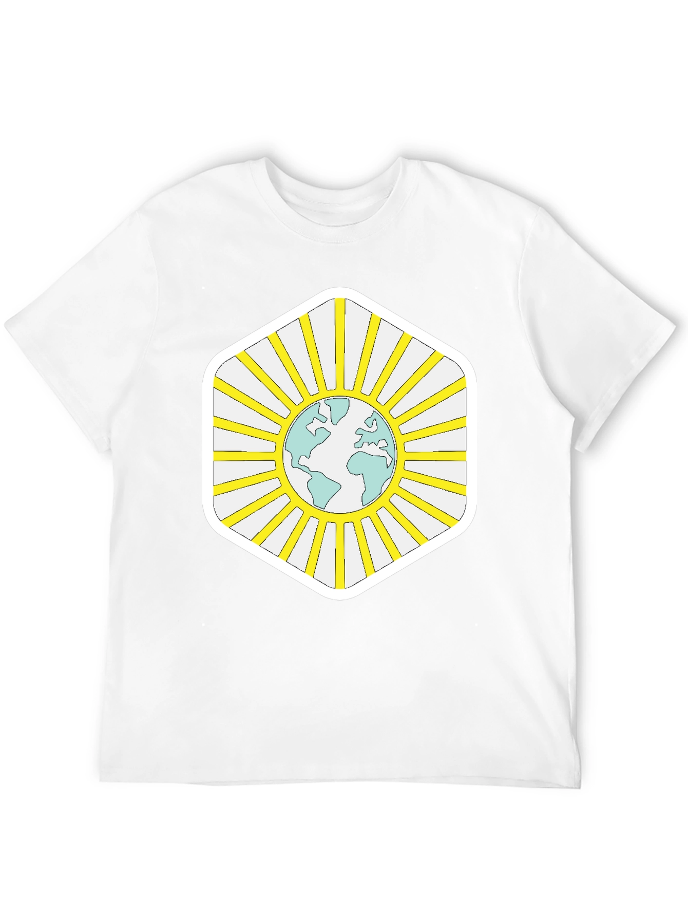 Black Global Harmony Tee - Earth Sun Graphic Black T-Shirt view 12