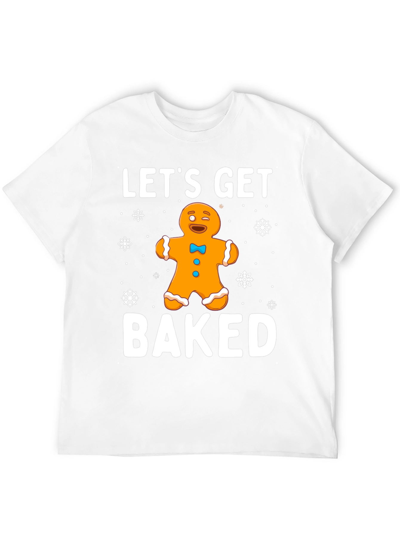 Black Let's Get Baked Gingerbread Holiday T-Shirt view 12