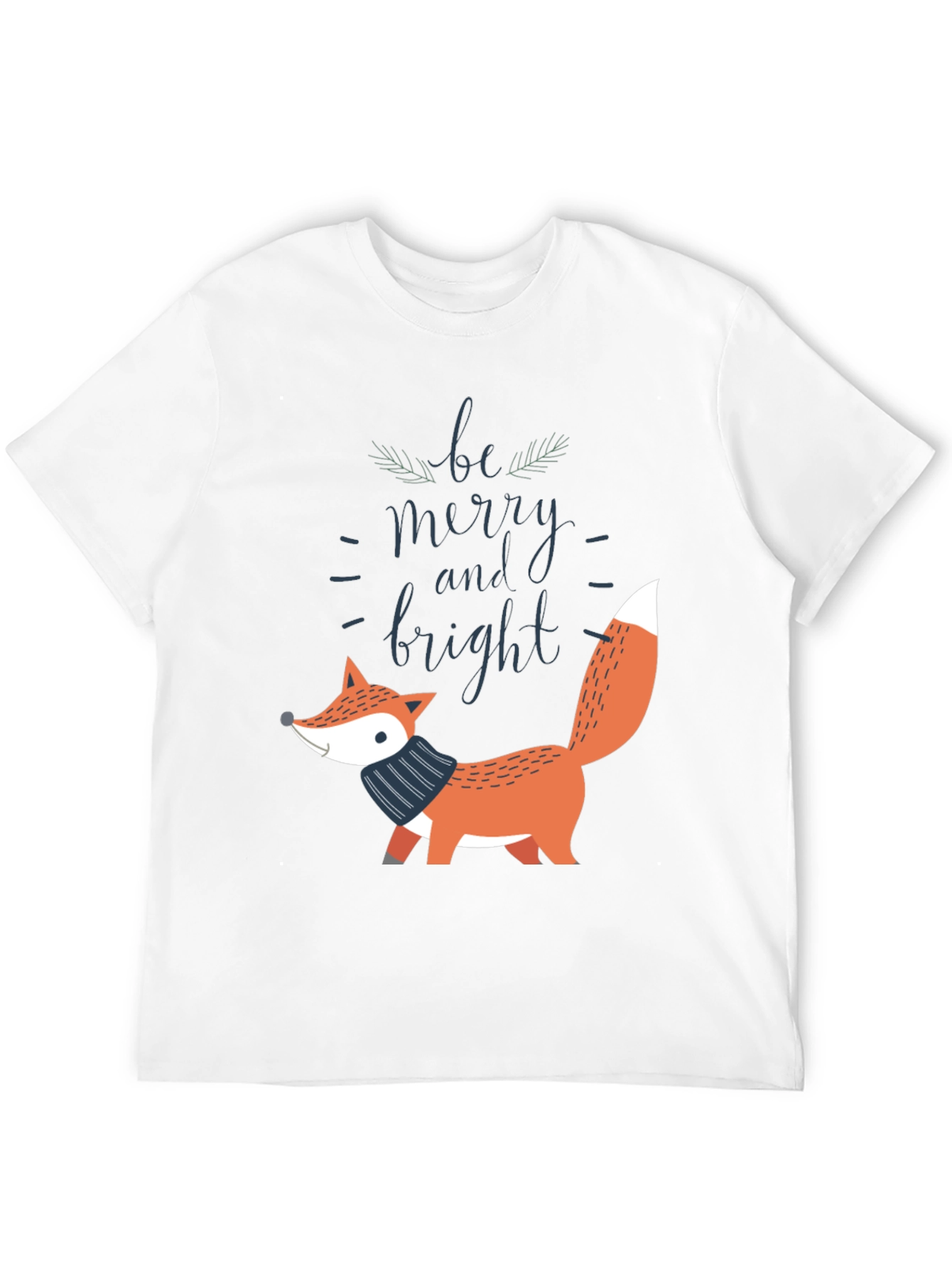 Black Be Merry and Bright Fox Graphic Tee view 12