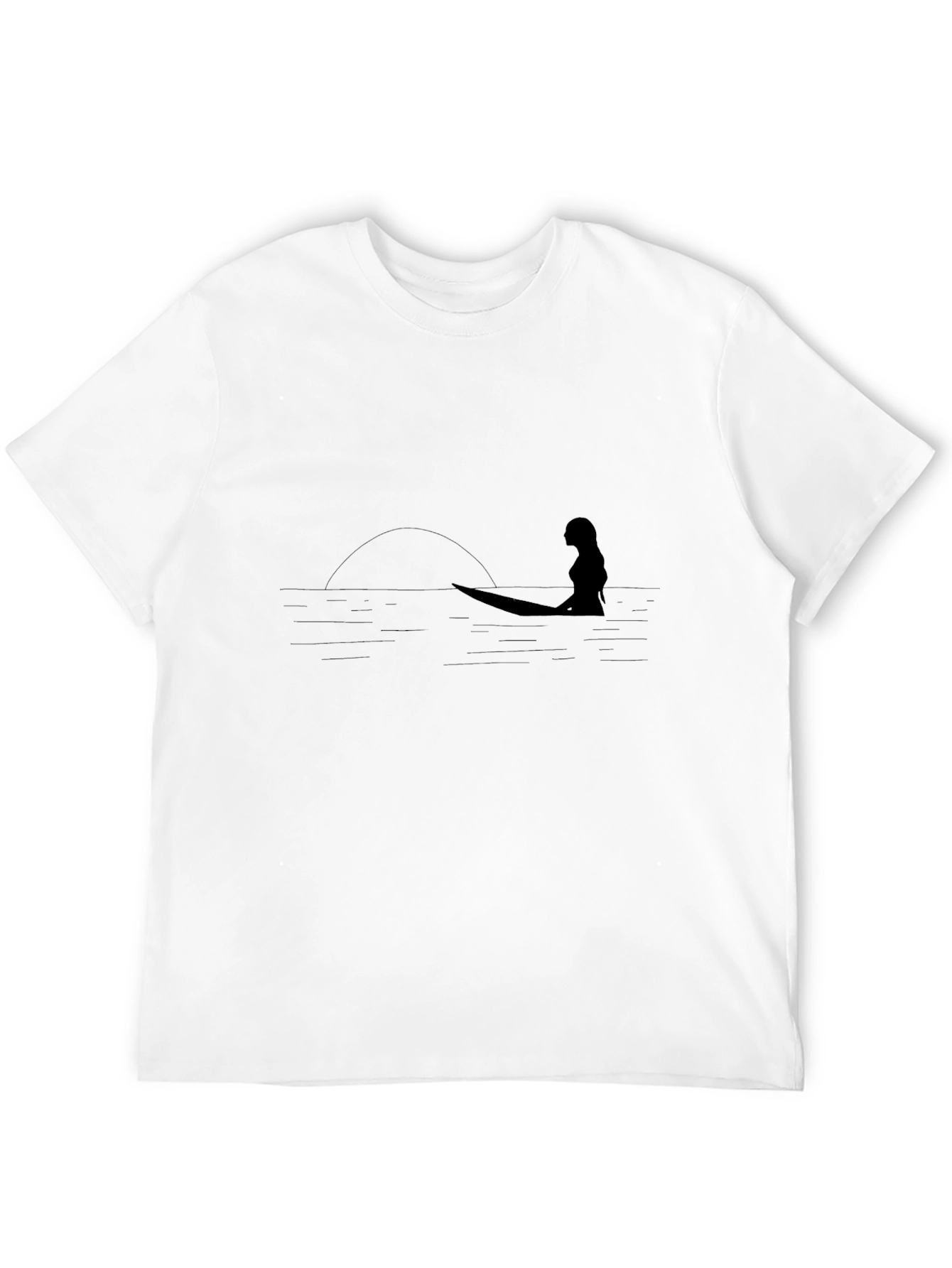 Black Surfer Silhouette Black Graphic Tee view 12