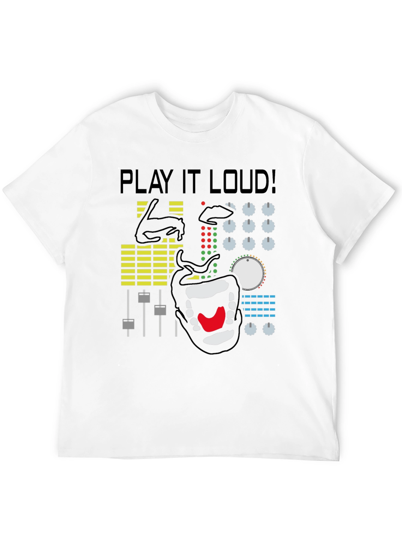 Black Play It Loud Graphic Tee - DJ Mixer Shirt view 12