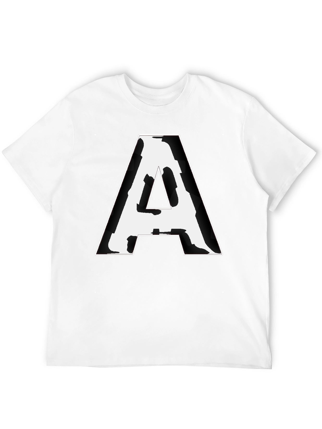 Black Bold 'A' Graphic Tee - Black Cotton Blend view 12