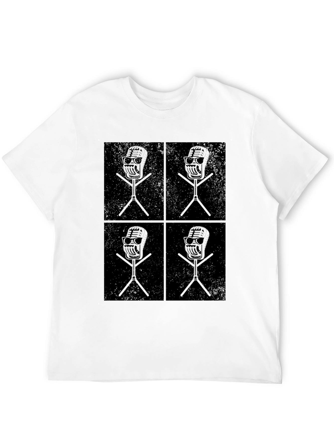 Black Retro Mic Graphic T-Shirt - Cool Vintage Style view 12