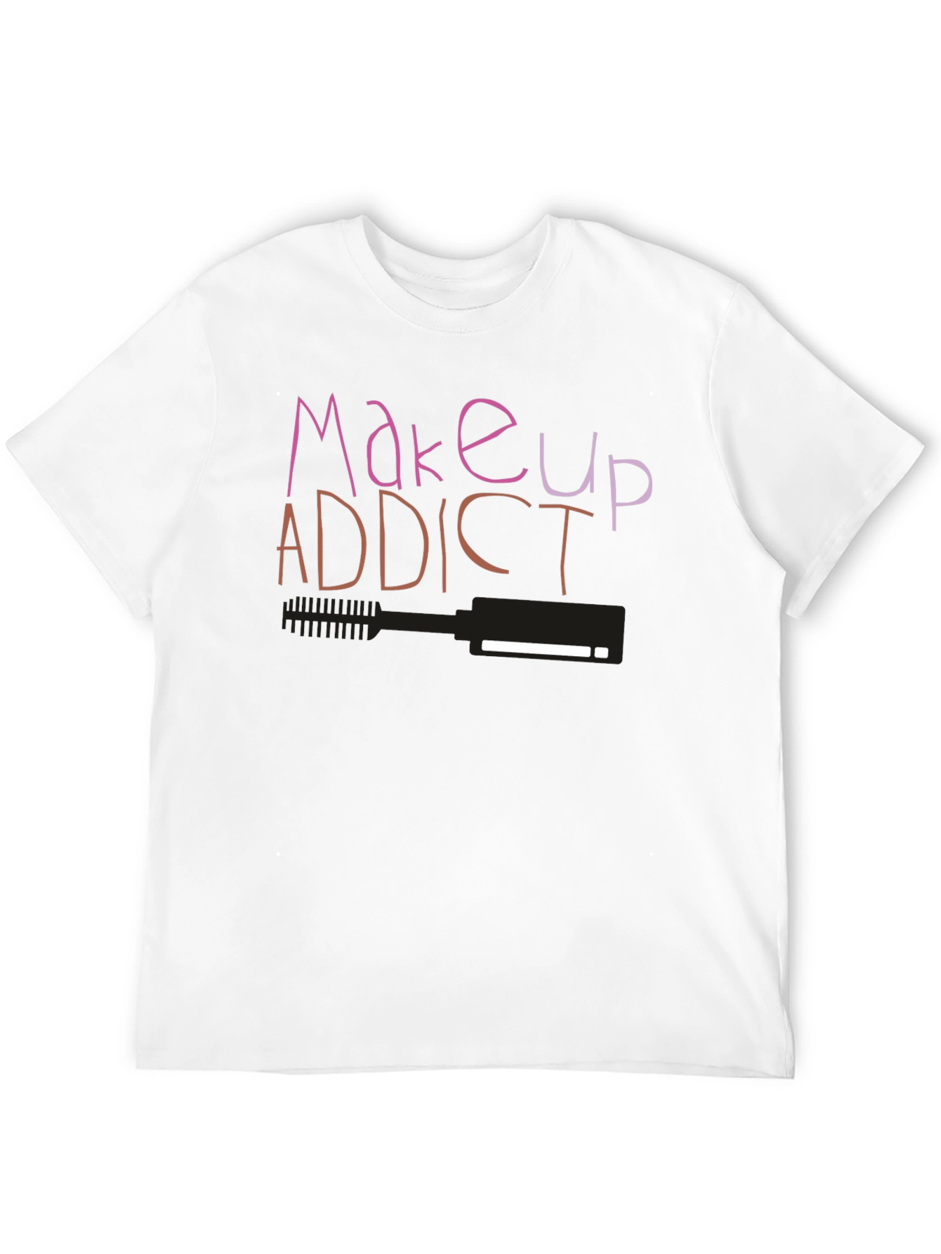 Black Makeup Addict Graphic T-Shirt view 12