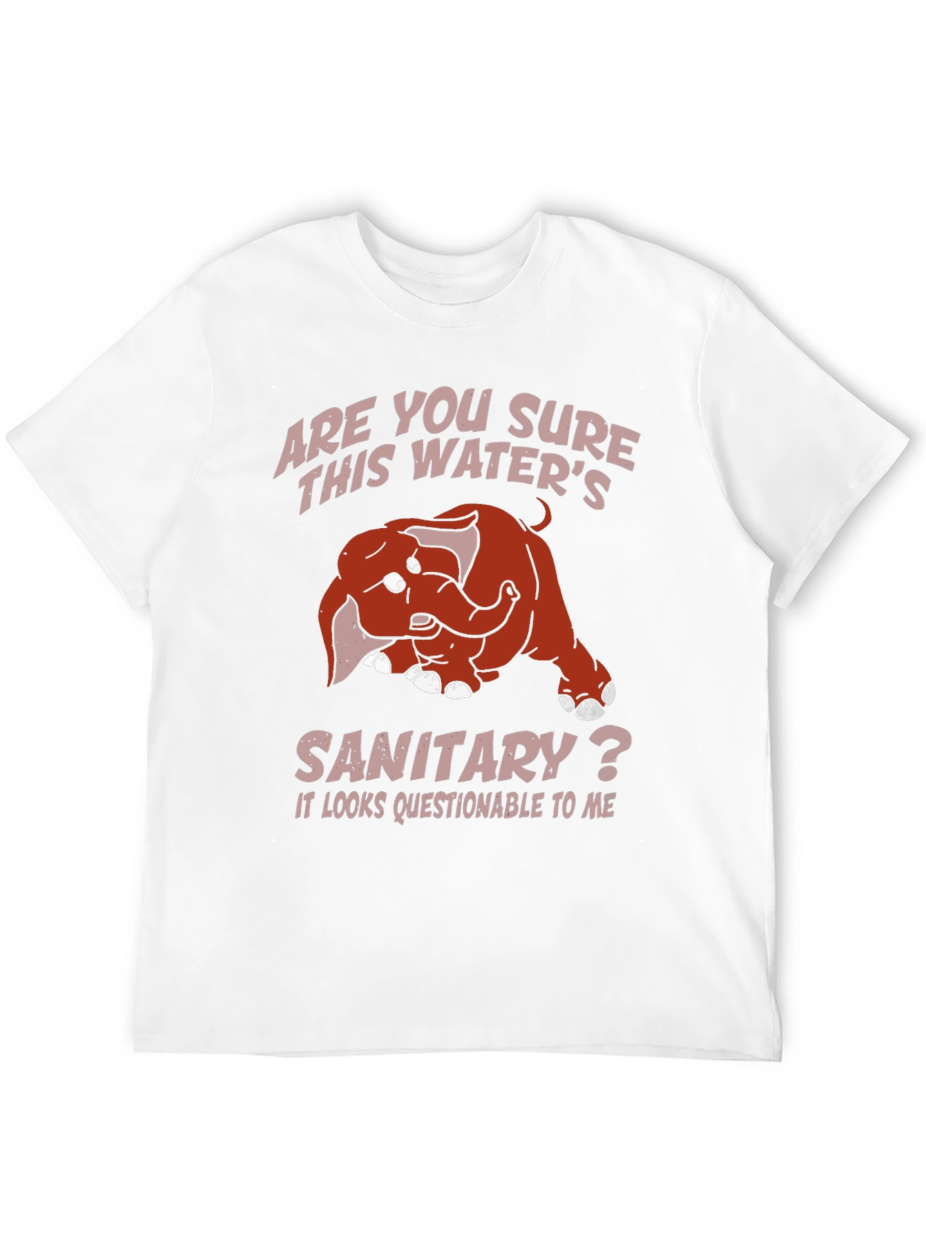 Black Humorous Elephant T-Shirt: Sanitary Water? view 12