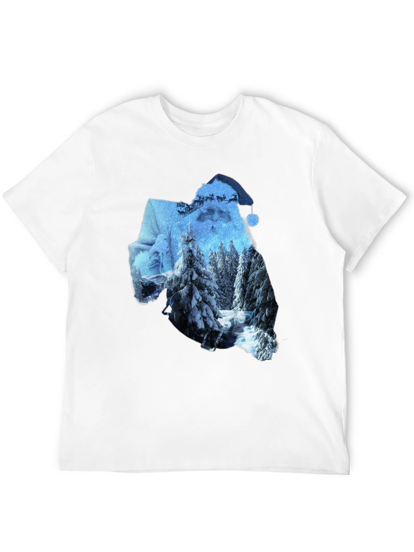 Black Santa Winter Scene Graphic Tee - Black view 12