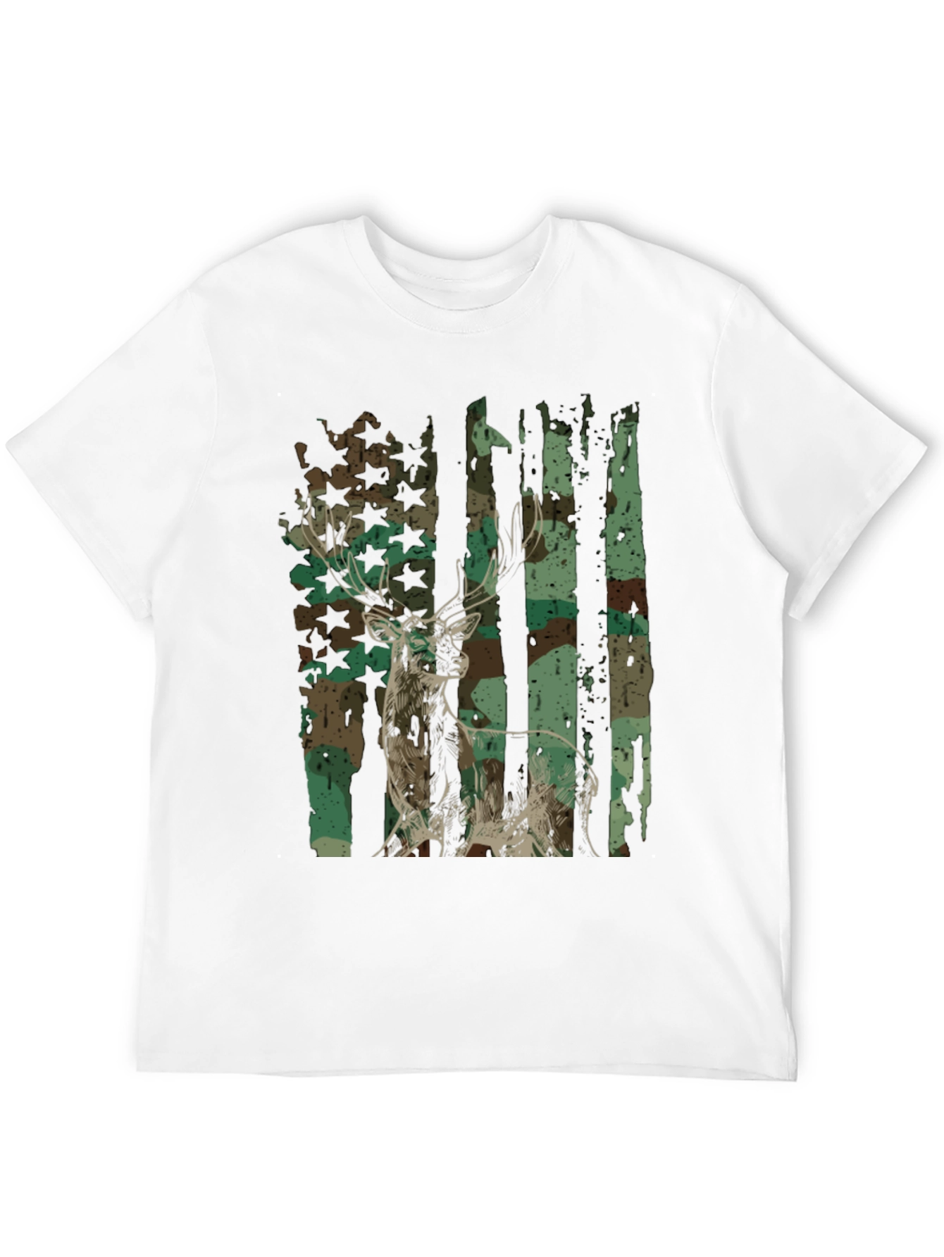 Black Camo Deer Graphic Tee - Men's Hunting Shirt view 12