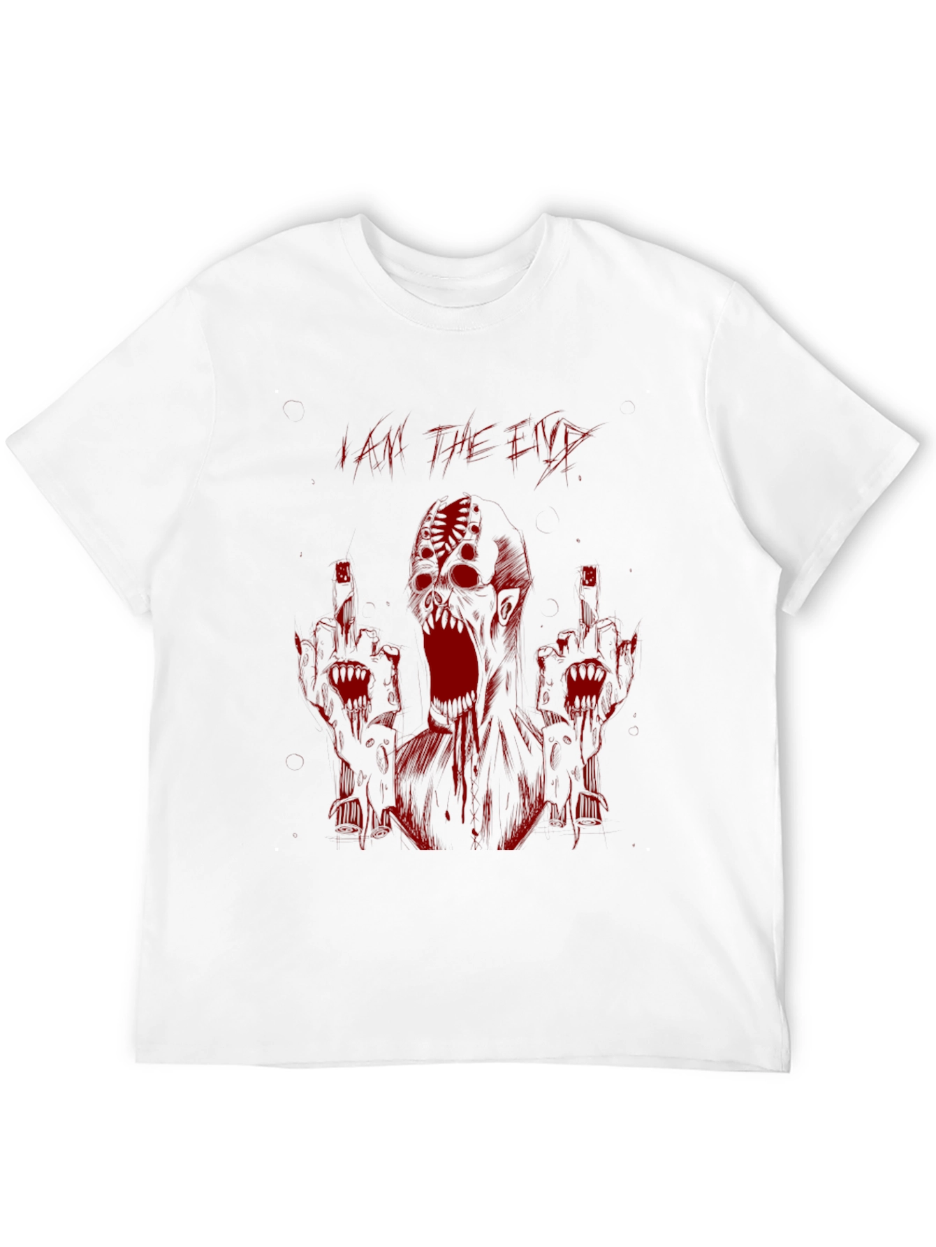Black I Am The End Black Graphic T-Shirt view 12