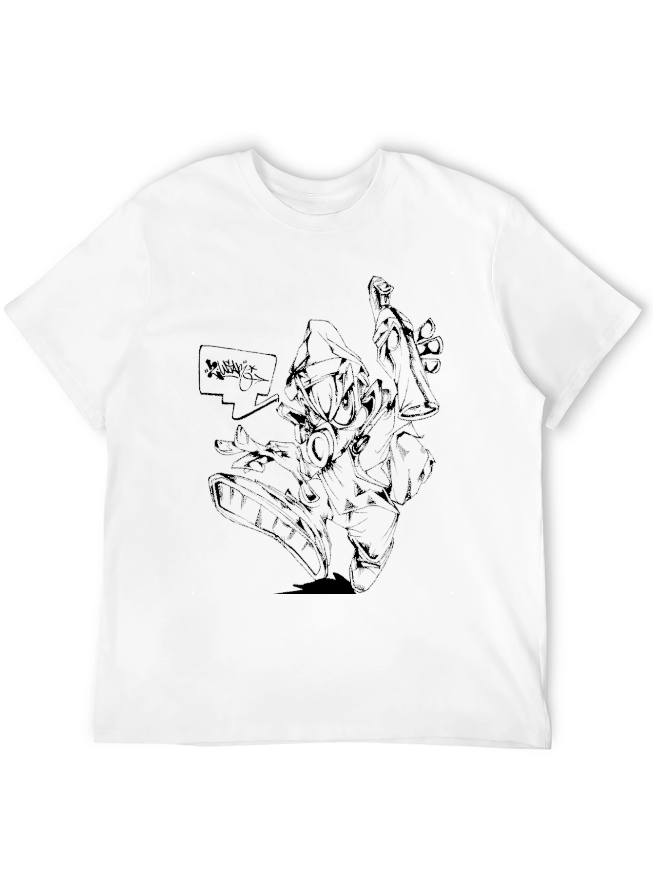 Black Edgy Black Graphic Tee view 12