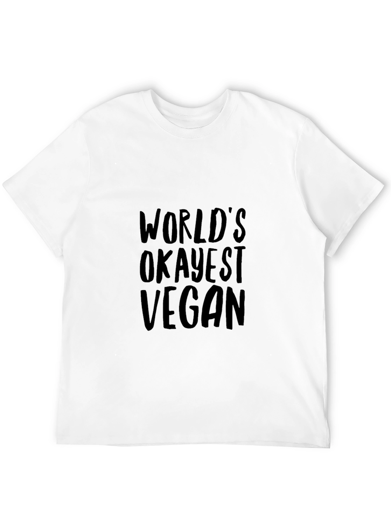 Black World's Okayest Vegan Black T-Shirt view 12