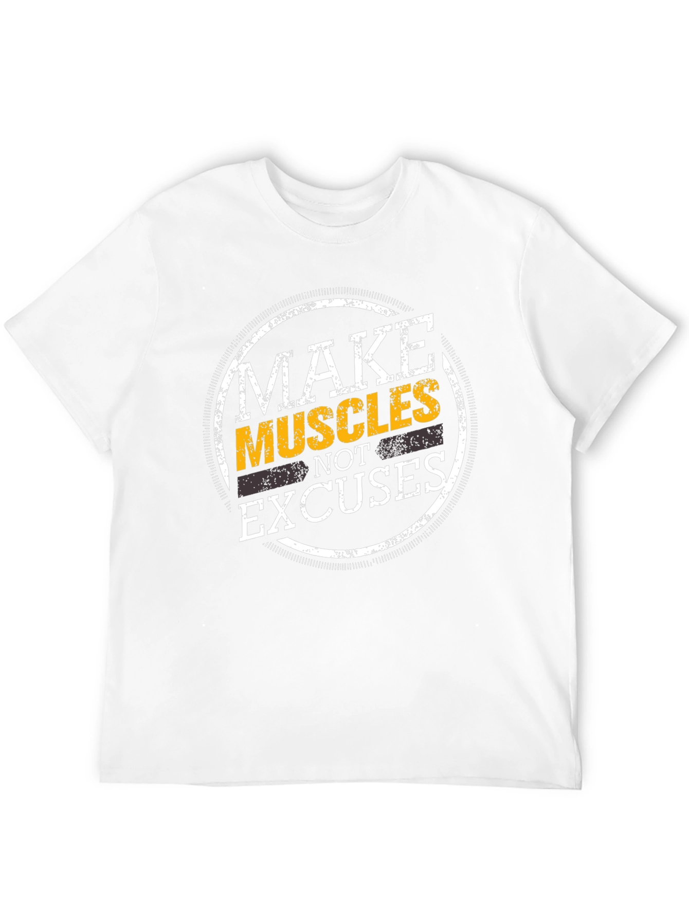 Black Make Muscles Not Excuses Graphic T-Shirt view 12