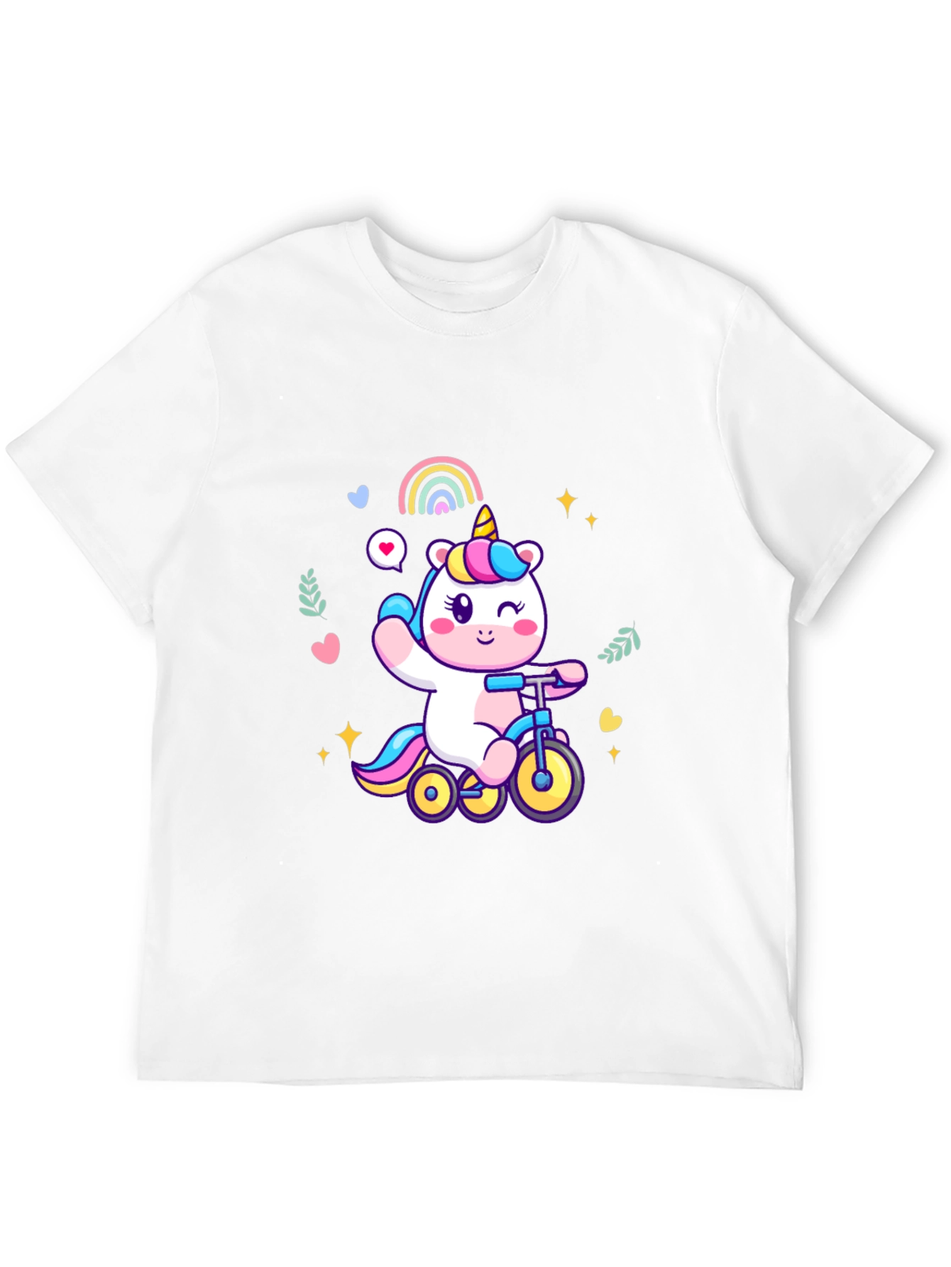 Black Unicorn on Bike Graphic Tee - Black view 12