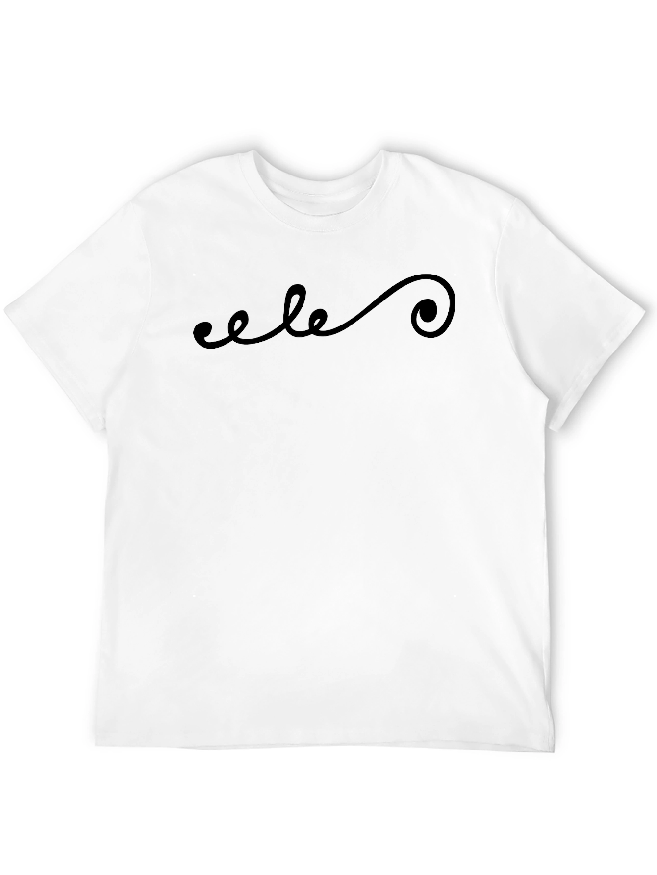 Black Elegant Black Tee with Abstract Graphic view 12