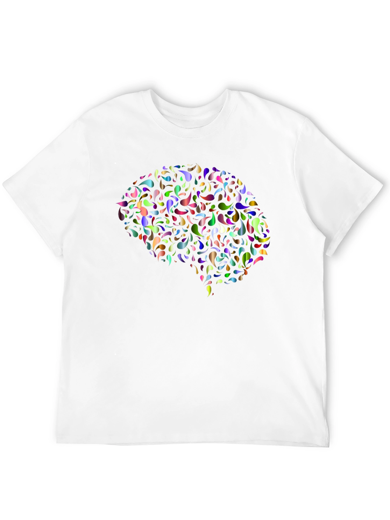 Black Brain Design T-Shirt - Vivid Colorful Graphic Tee view 12