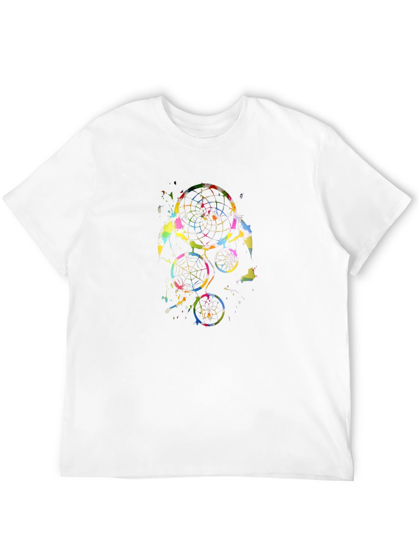 Black Colorful Dreamcatcher Graphic Black T-Shirt view 12