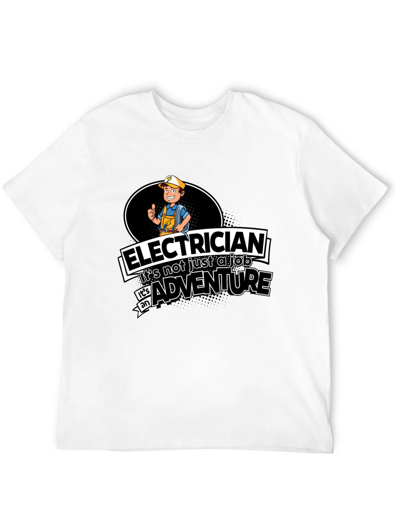 Black Electrician Adventure Graphic T-Shirt view 12