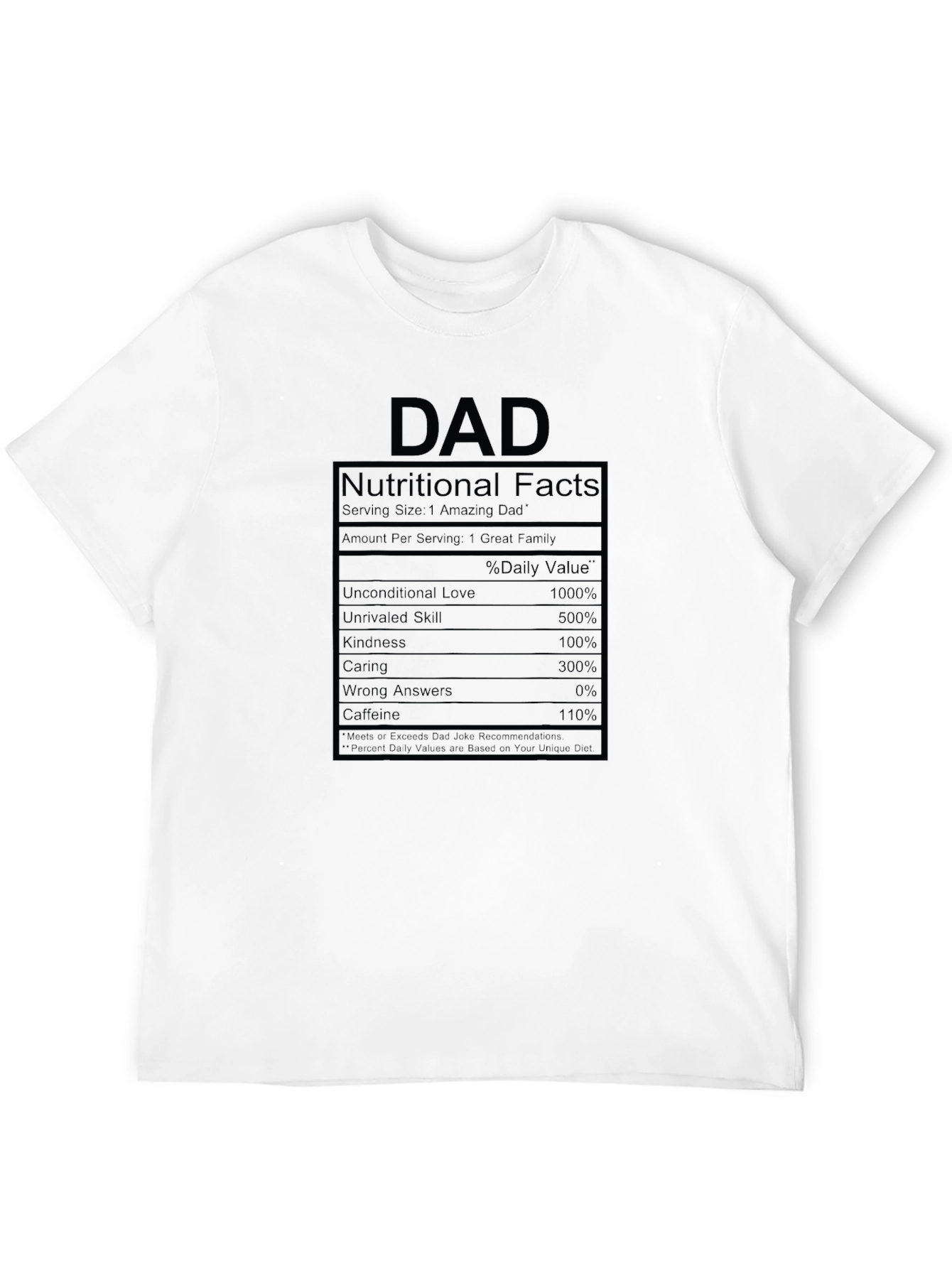 Black Dad Nutritional Facts Black T-Shirt view 12