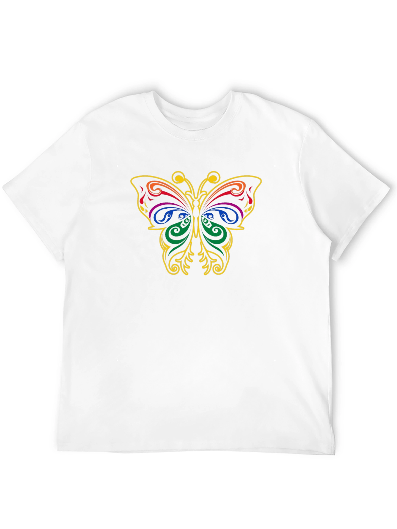 Black Butterfly Graphic Tee - Black Cotton T-Shirt view 12