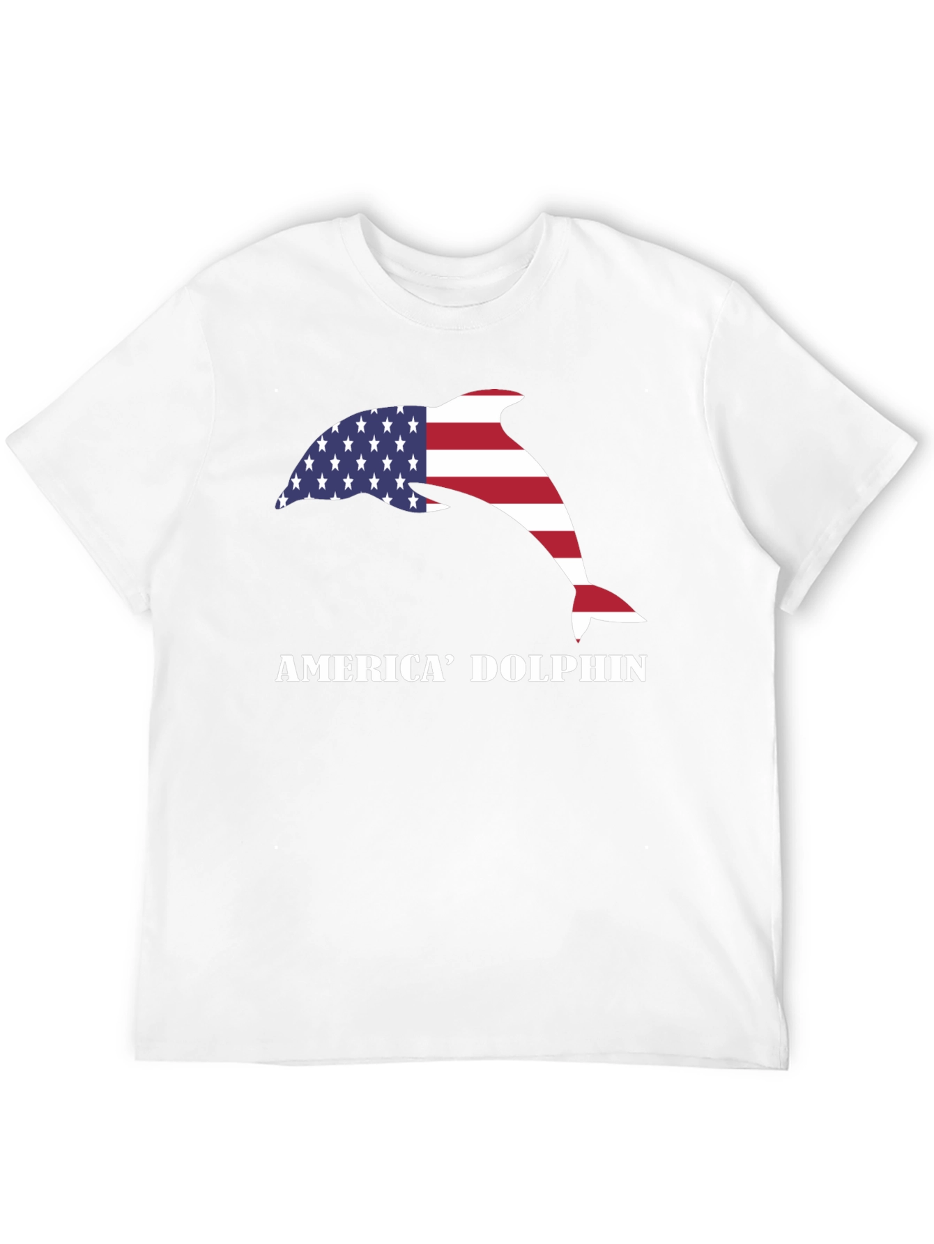 Black America Dolphin Graphic T-Shirt view 12