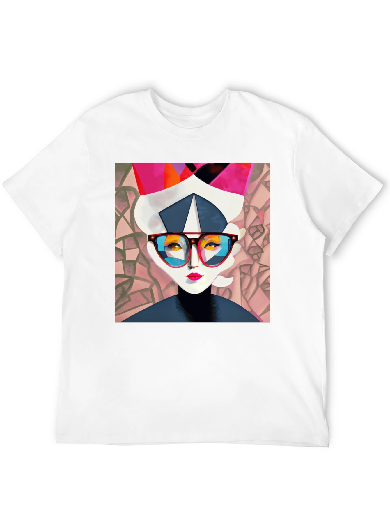 Black Abstract Woman Graphic Print Black Tee view 12