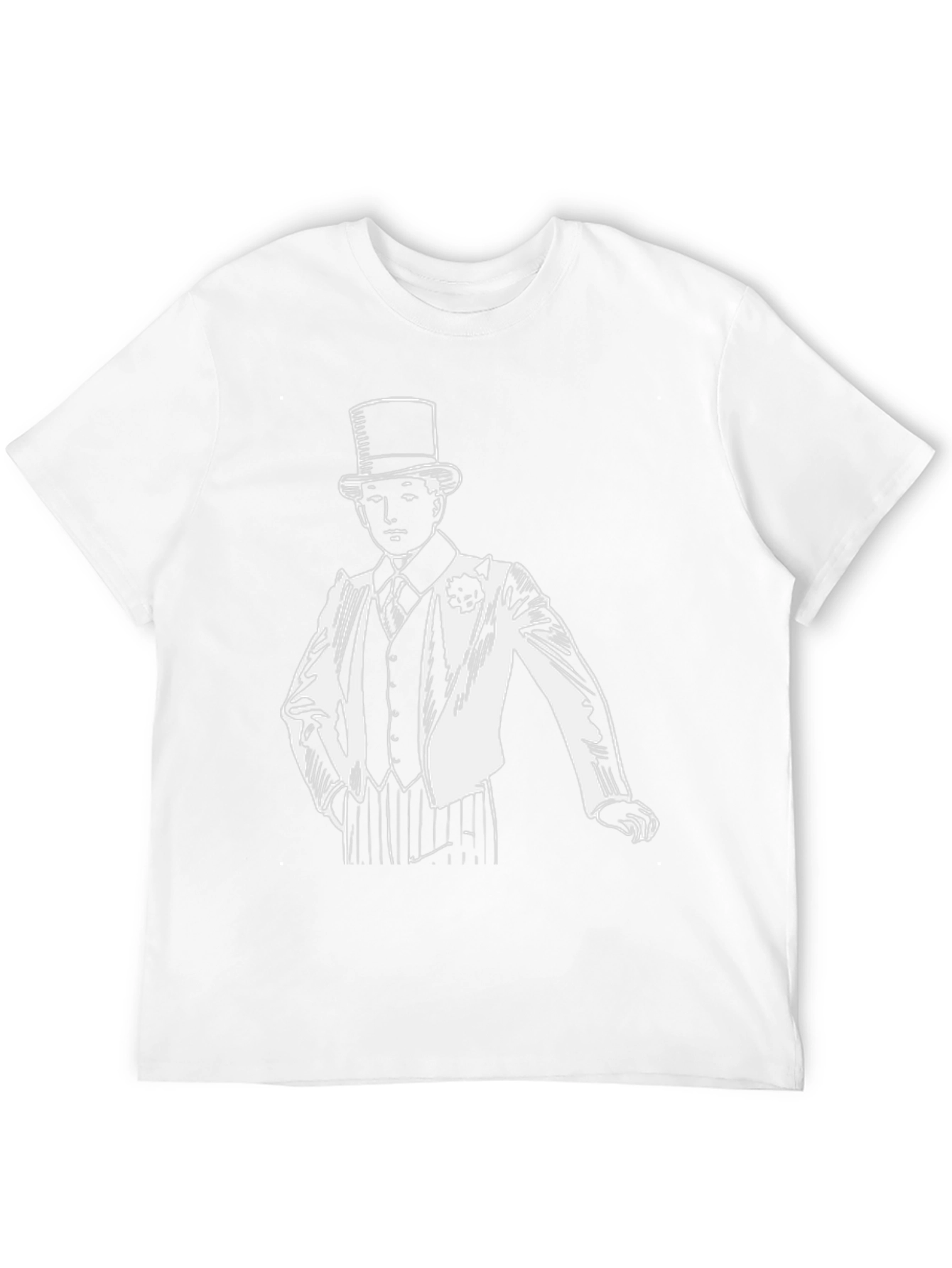 Black Dapper Gentleman T-Shirt - Top Hat & Suit Design view 12