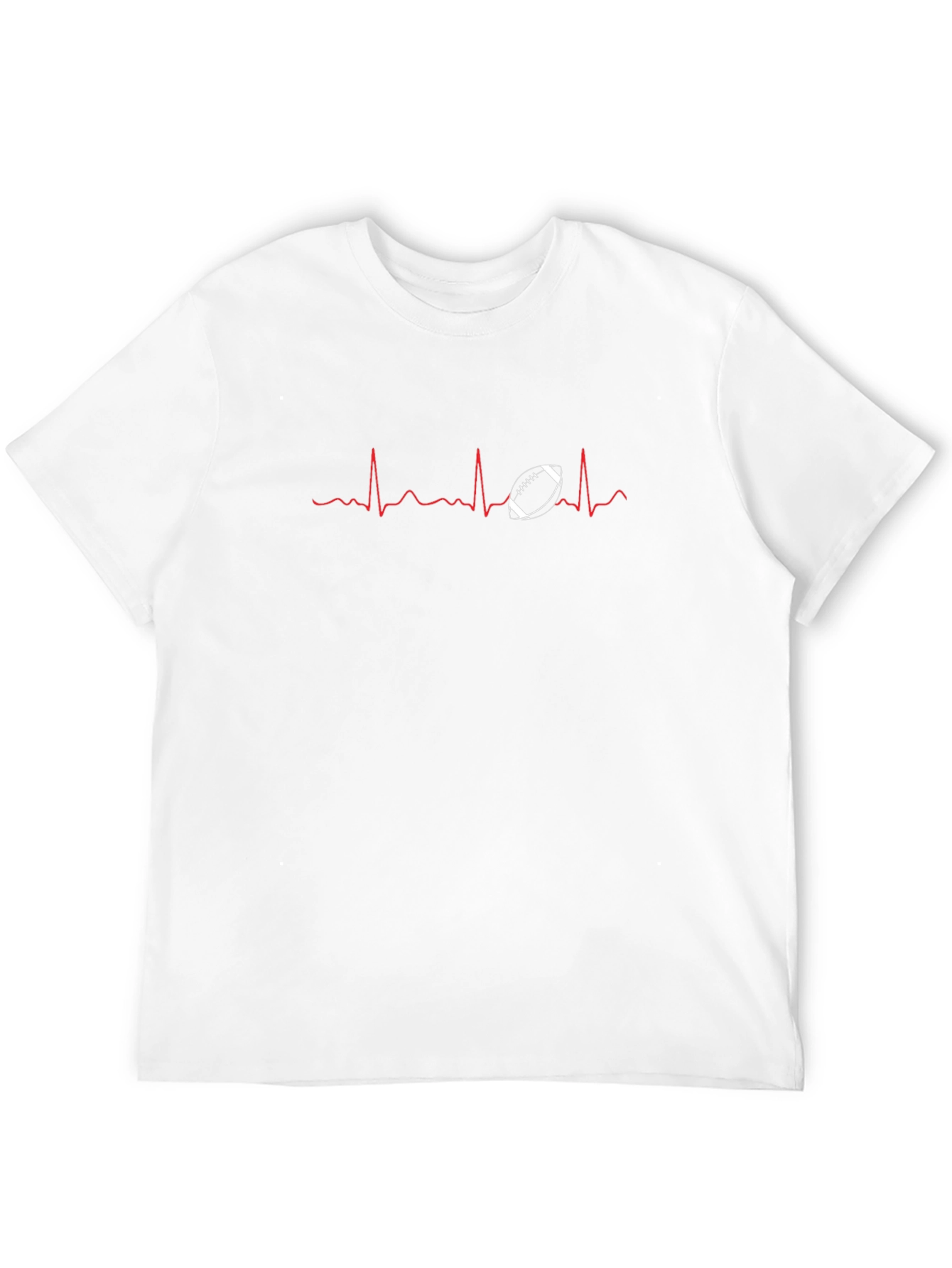 Black Football Heartbeat Graphic Tee - Black view 12