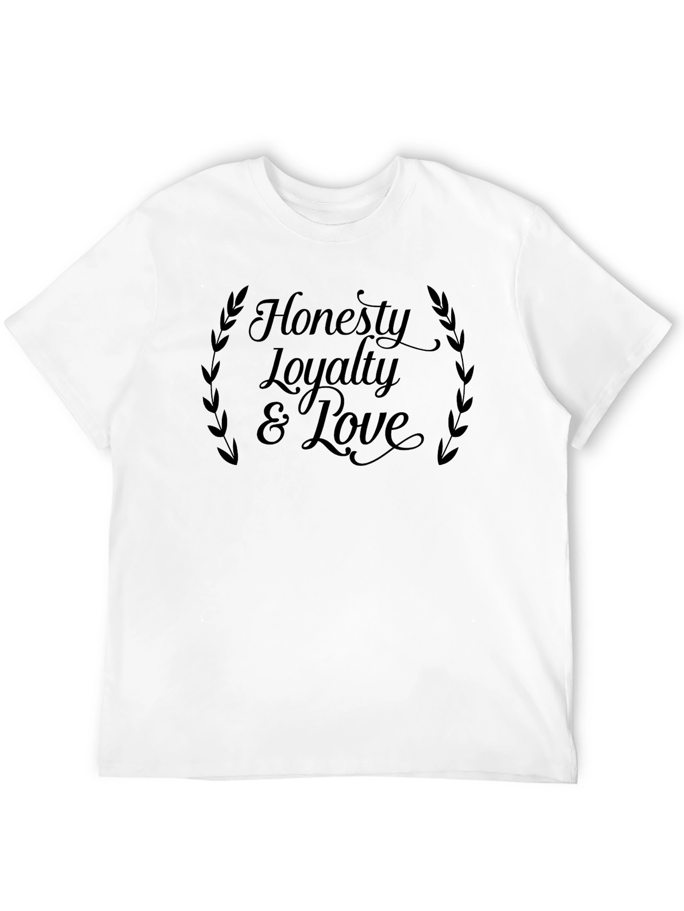 Black Honesty Loyalty Love Graphic Tee - Black T-Shirt view 12