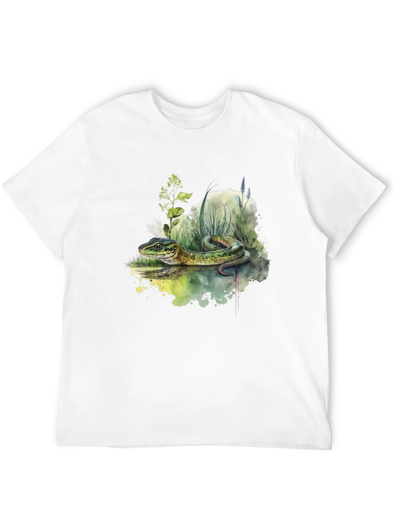 Black Snake Watercolor T-Shirt - Nature Inspired view 12