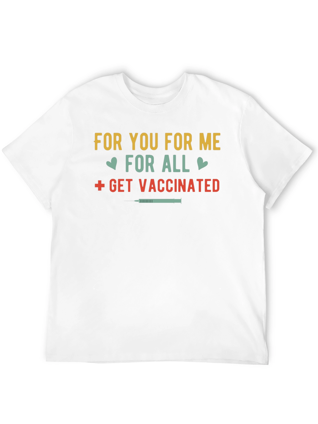 Black Get Vaccinated T-Shirt - For You, For Me, For All view 12