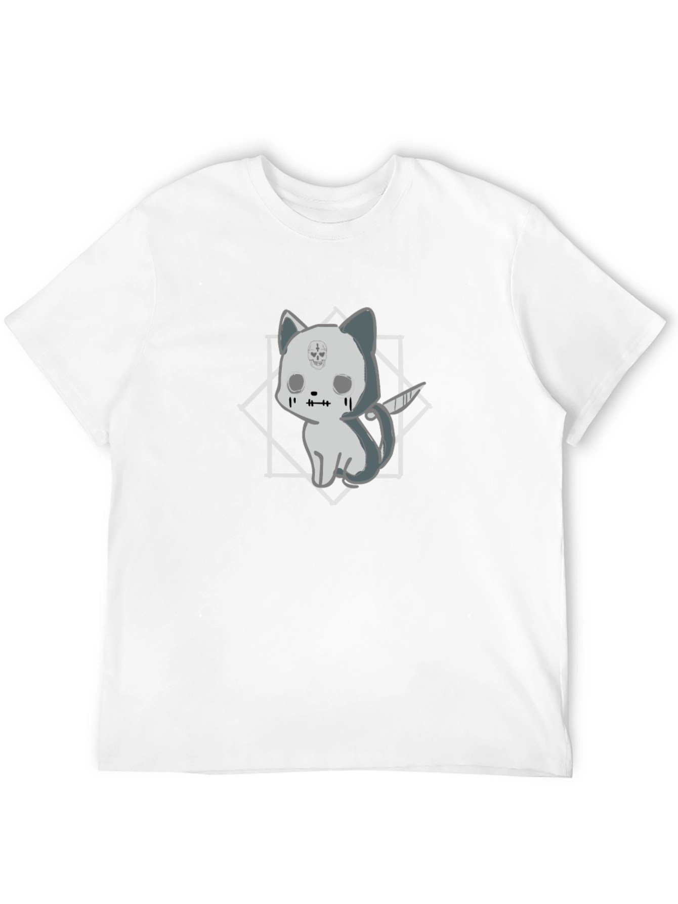 Black Gothic Cat with Knife T-Shirt - Black view 12