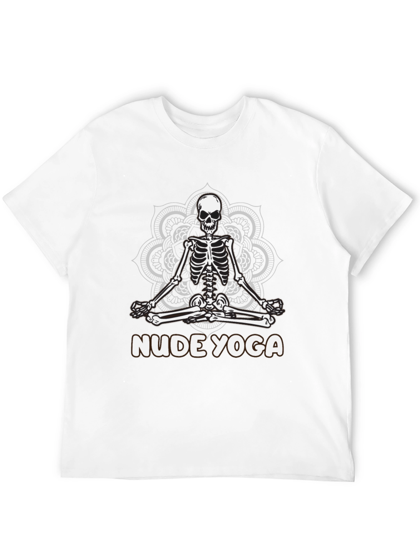 Black Nude Yoga Skeleton T-Shirt - Relaxed Meditation Tee view 12