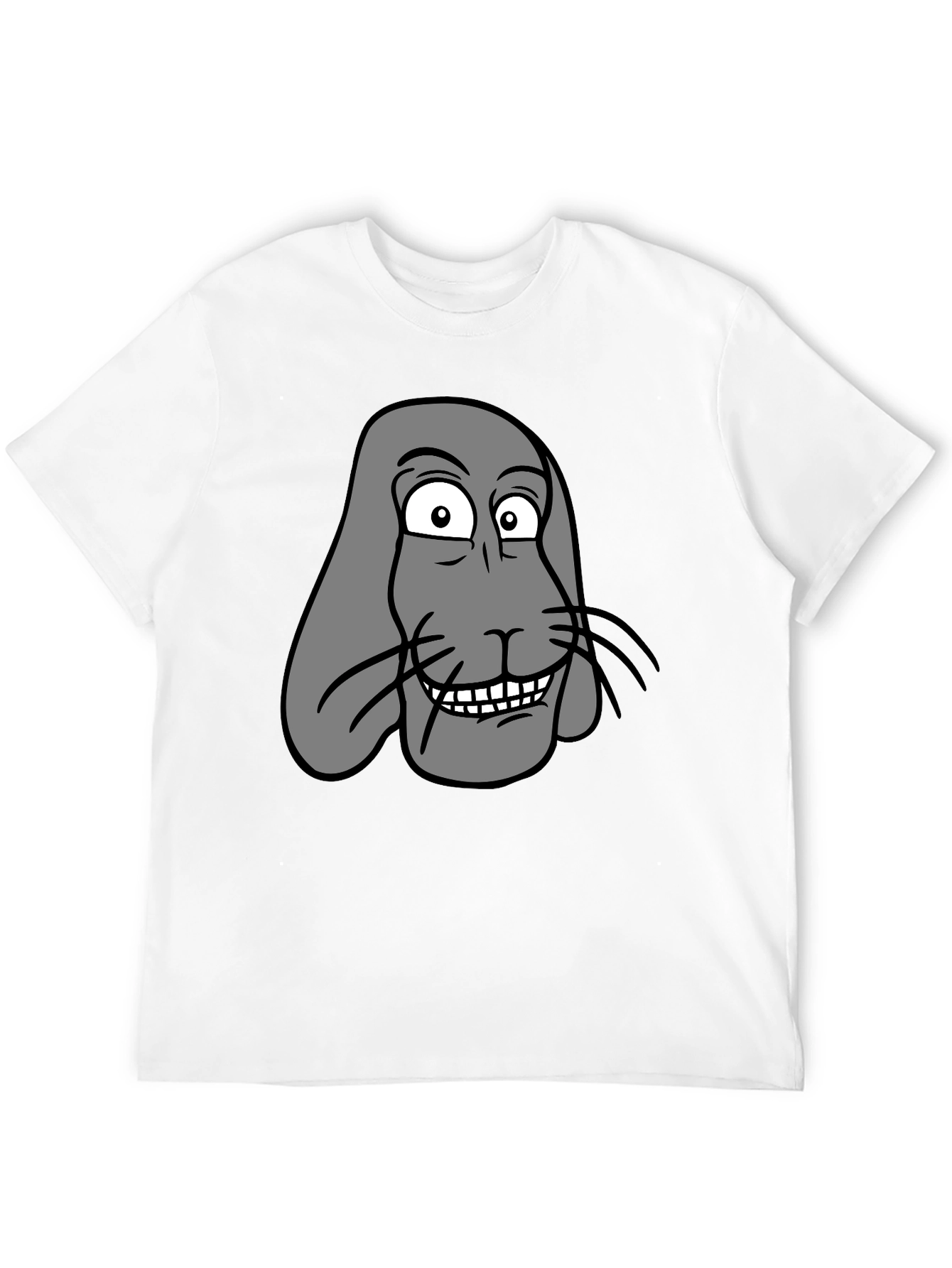 Black Funny Cartoon Animal Graphic Print Black T-Shirt view 12