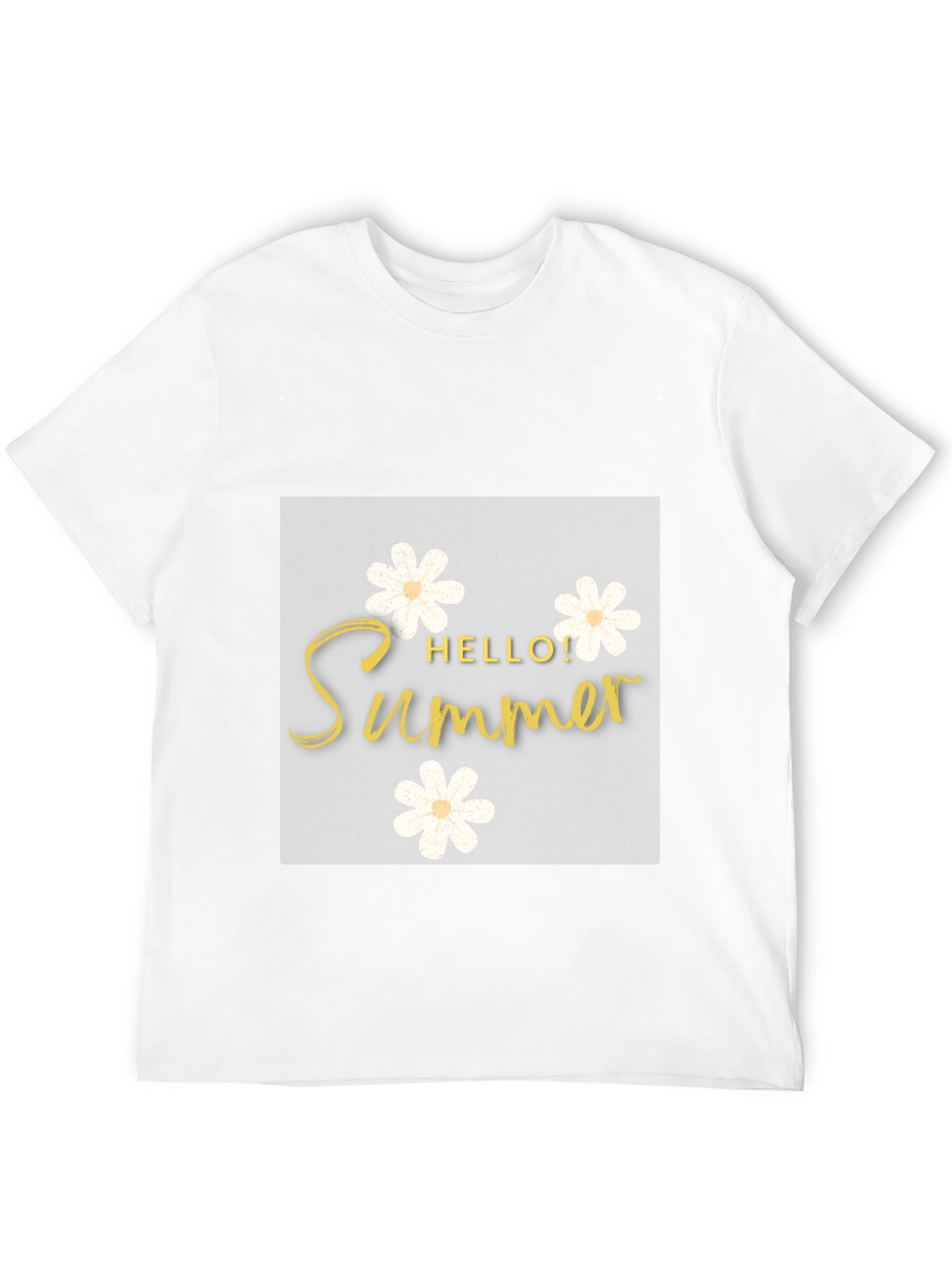 Black Hello Summer Black T-Shirt with Floral Design view 12