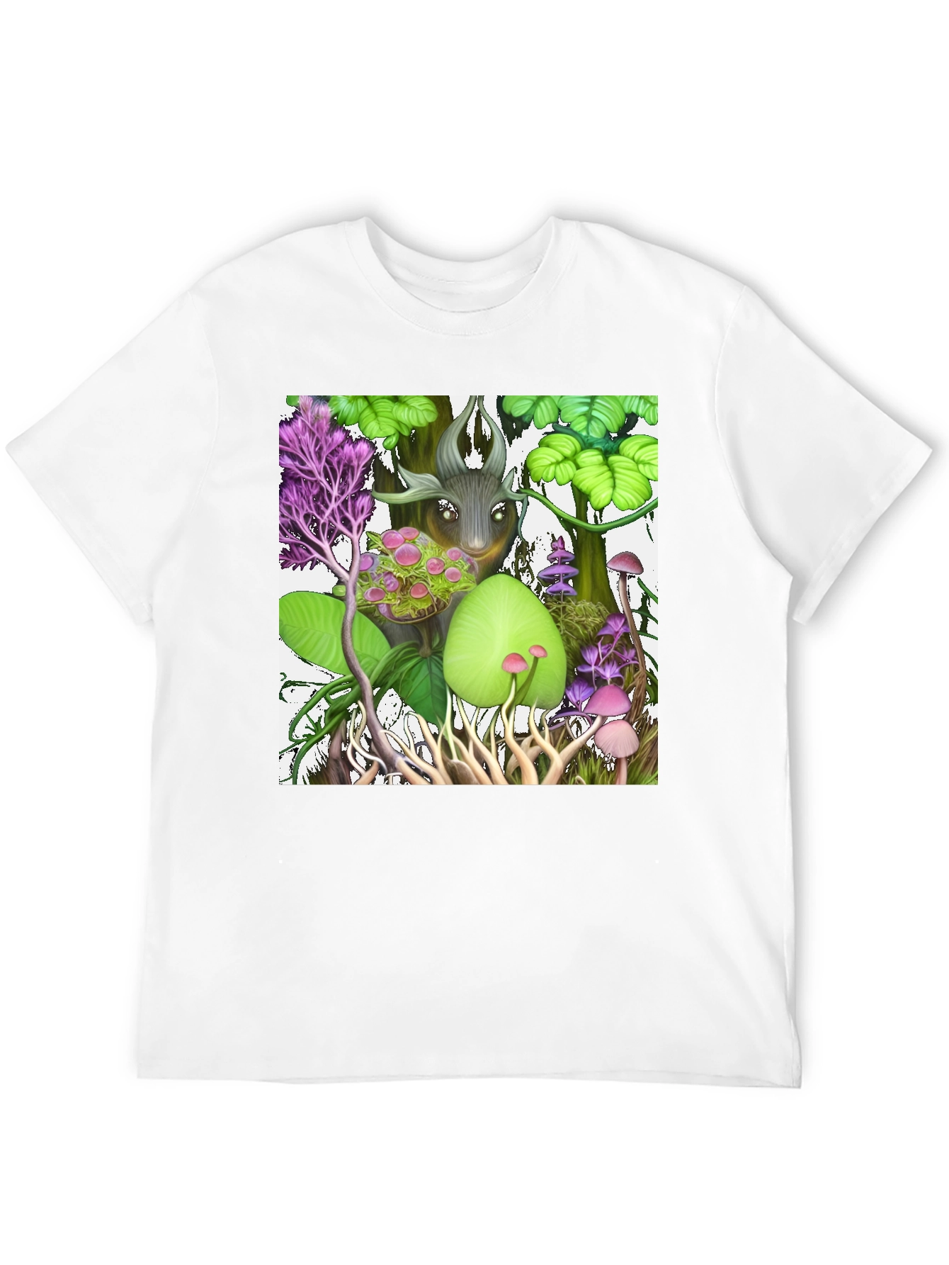 Black Enchanted Forest Graphic Black T-Shirt view 12