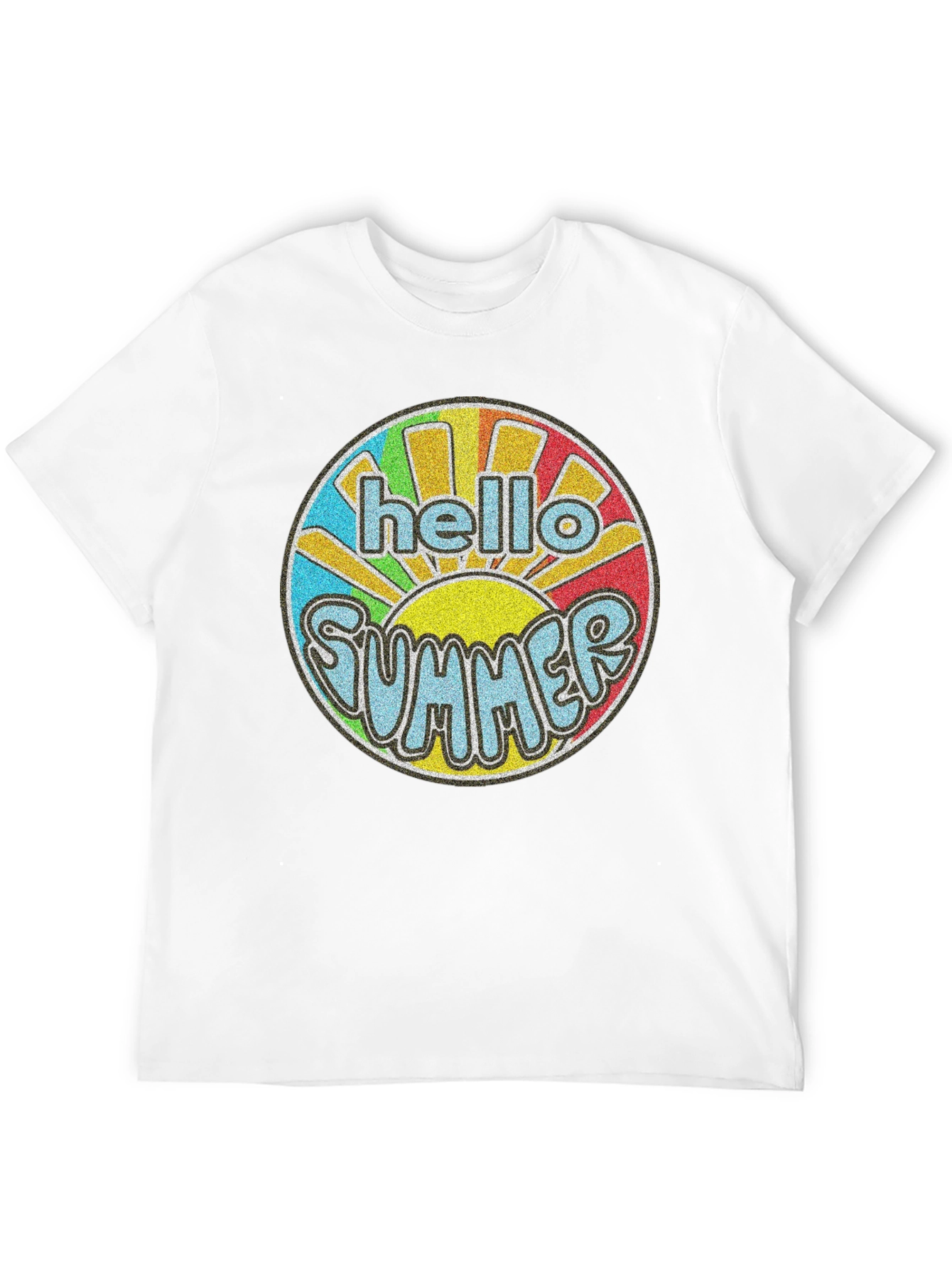 Black Hello Summer Retro Graphic T-Shirt view 12