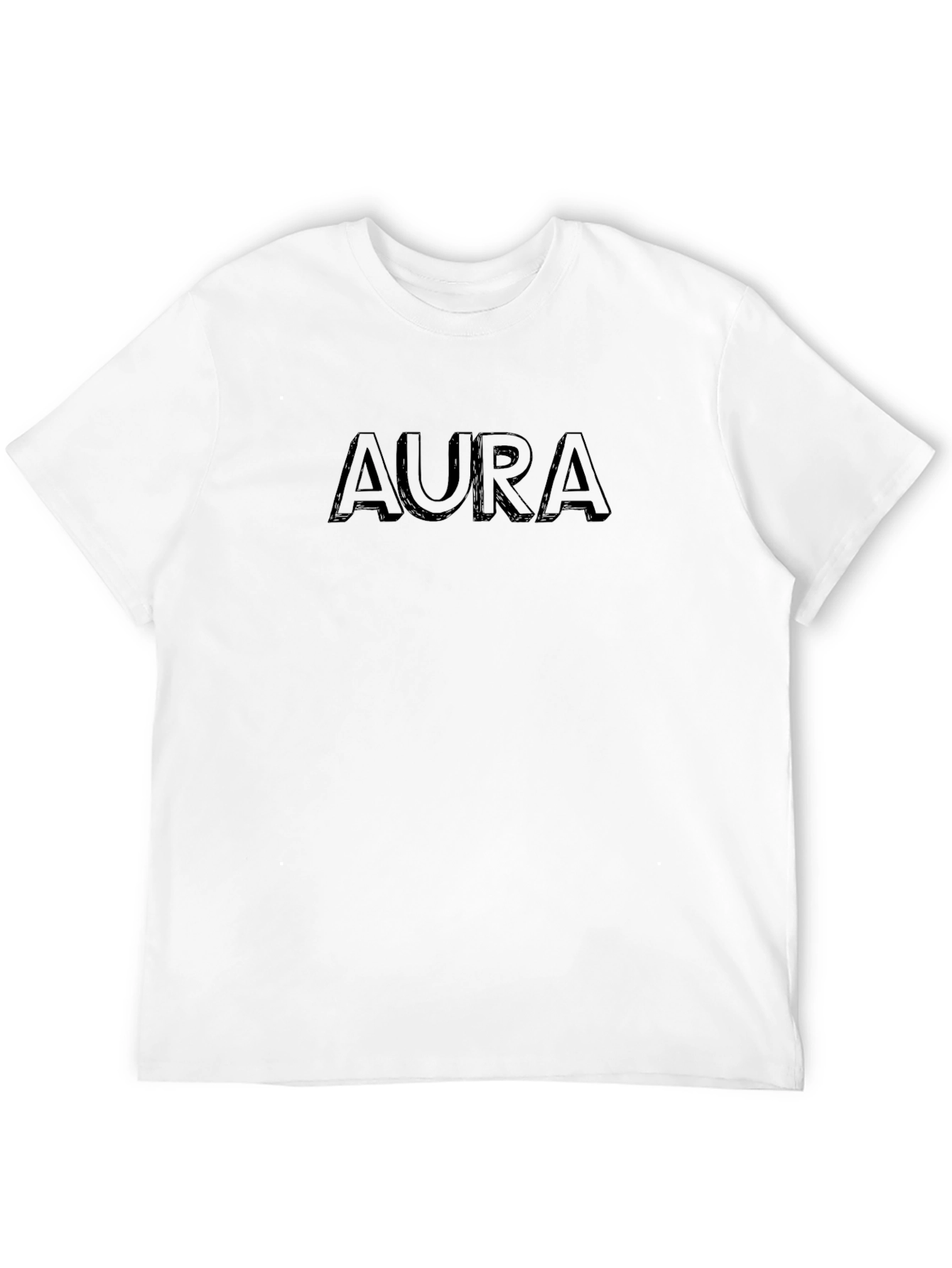 Black AURA Men's Black T-Shirt view 12