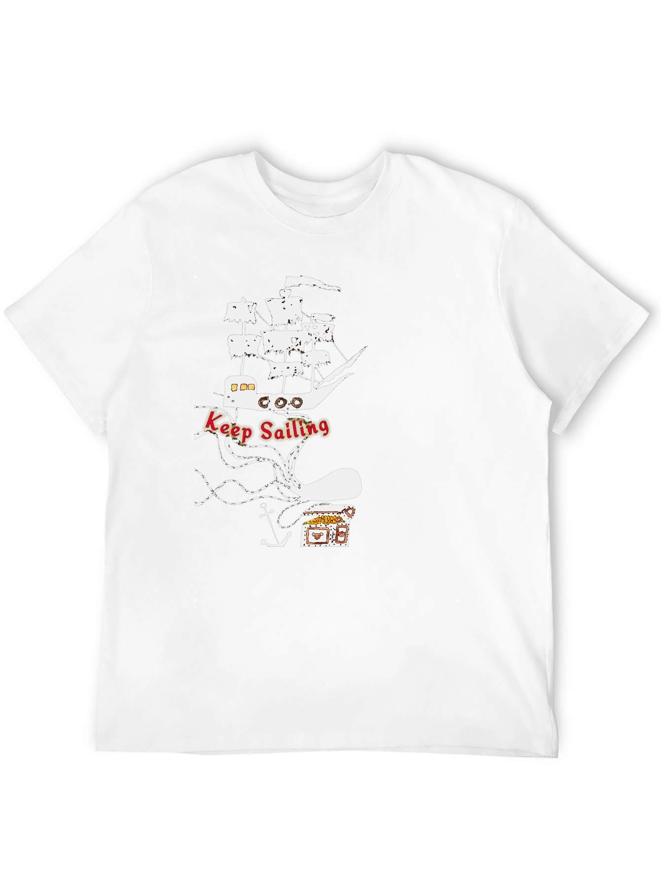 Black Keep Sailing Graphic Tee - Black Cotton T-Shirt view 12