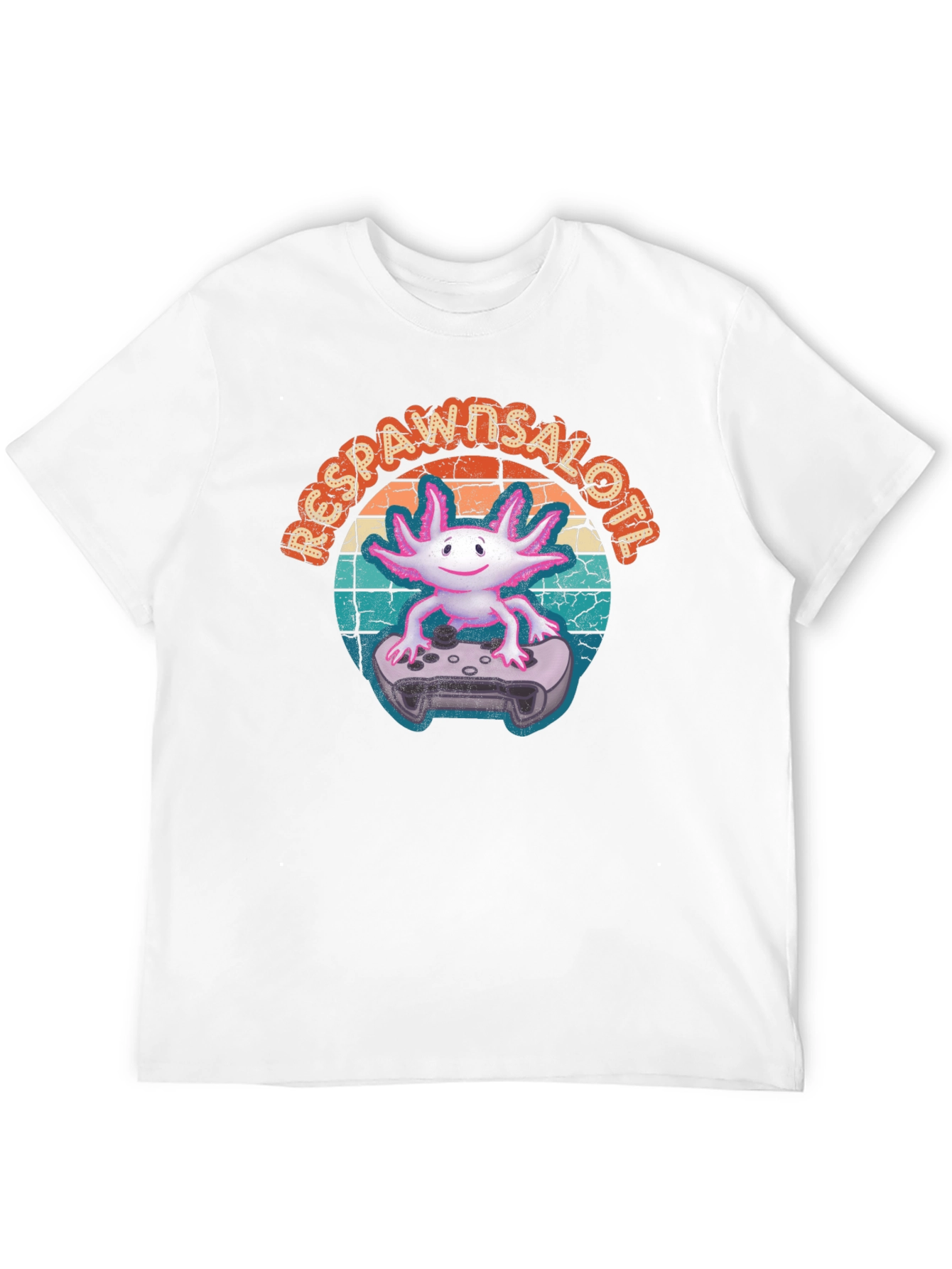 Black Respawn Axolotl Gamer T-Shirt view 12