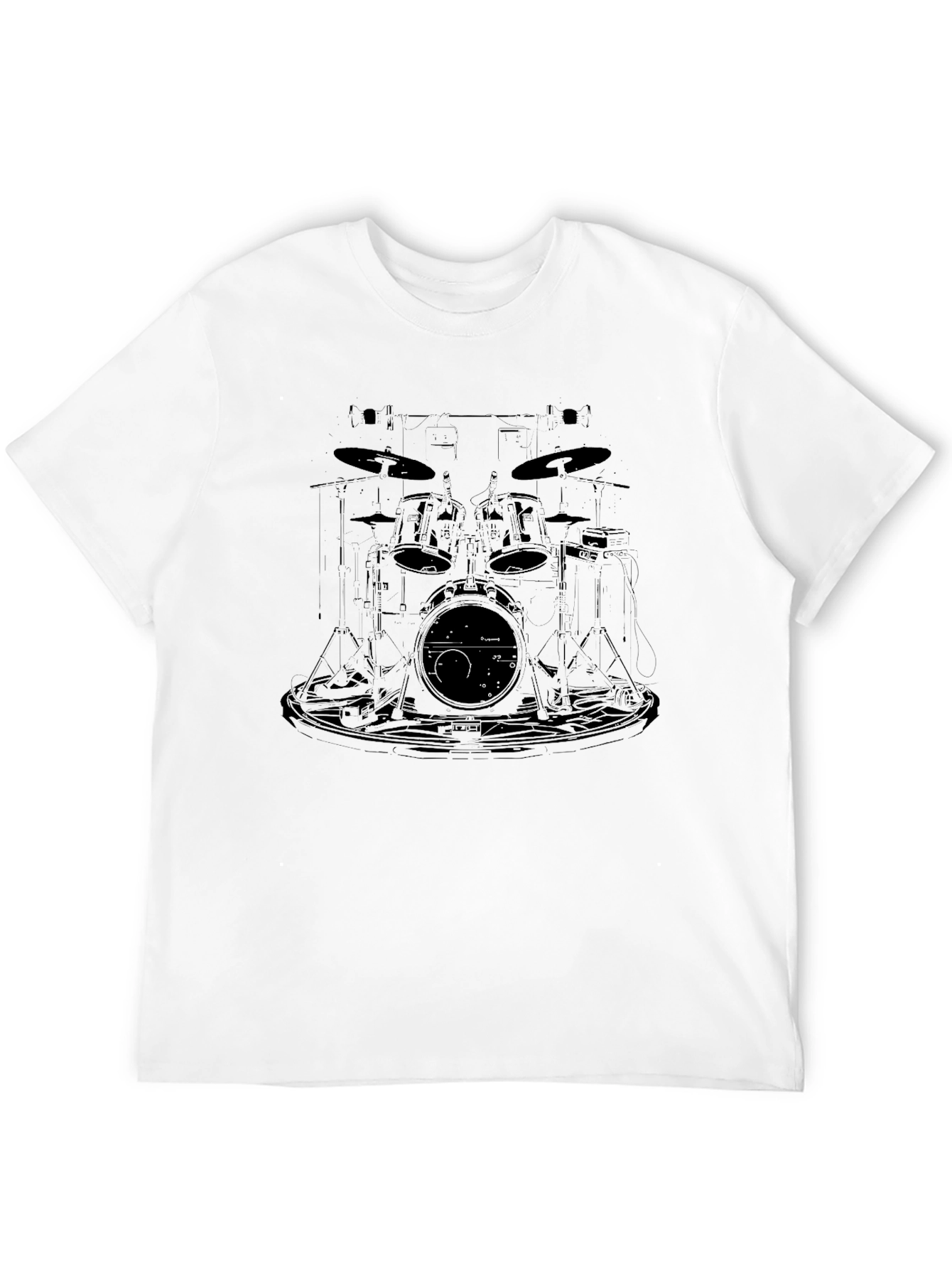 Black Black Drum Kit Graphic Tee - Musician Style view 12