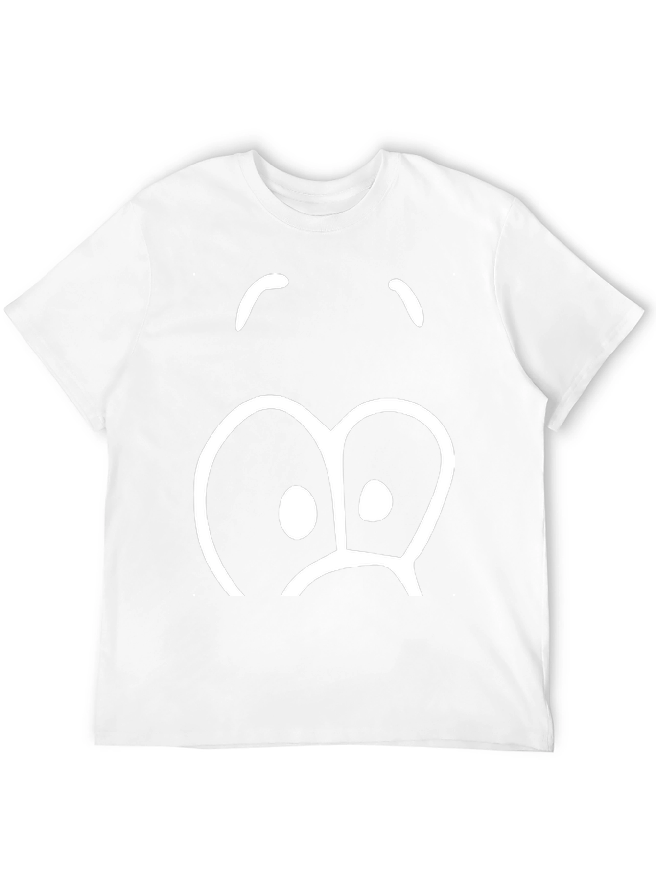 Black Funny Sad Face Graphic Print T-Shirt view 12