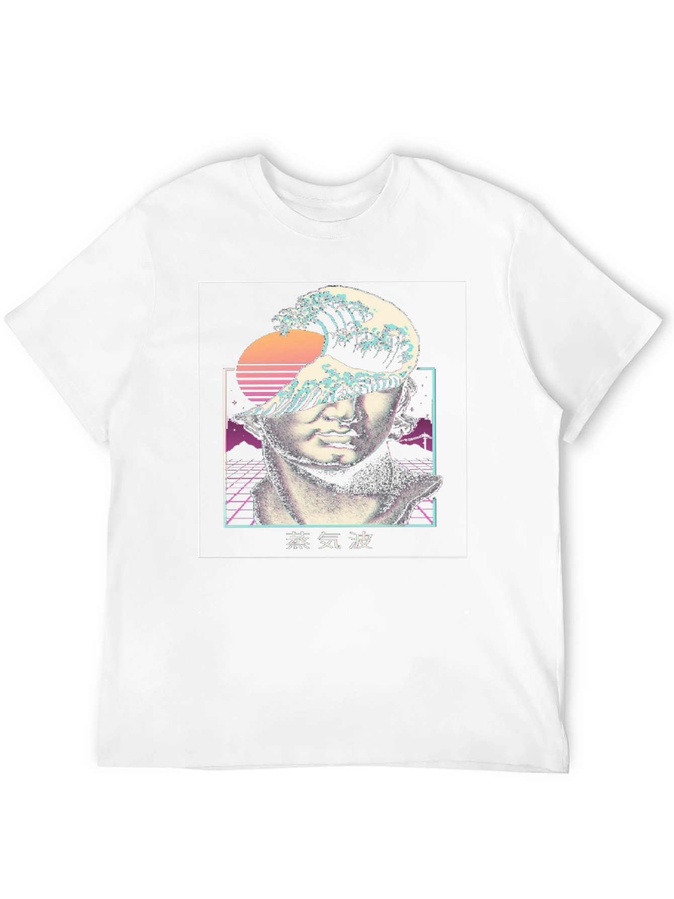 Black Vaporwave Statue Graphic Tee view 12