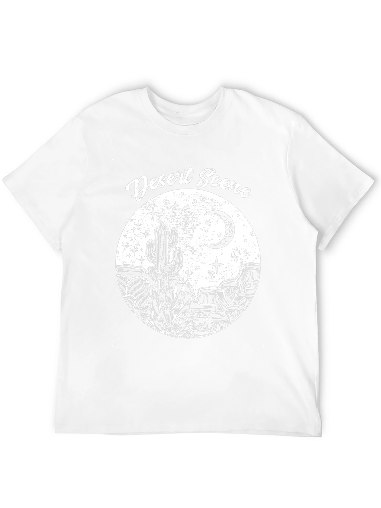 Black Desert Scene Graphic Tee - Black Cotton T-Shirt view 12