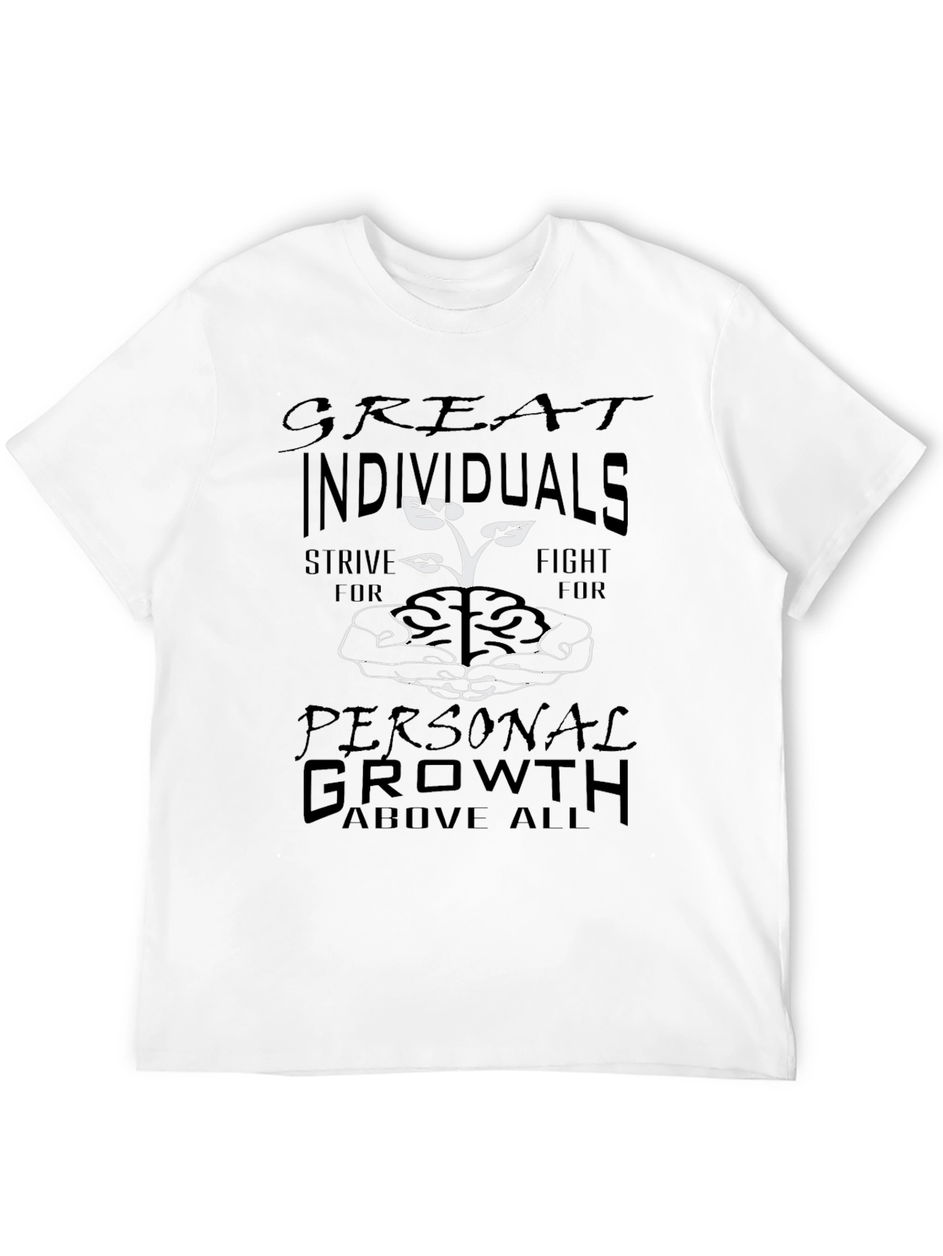Black Growth Mindset T-Shirt - Great Individuals Design view 12